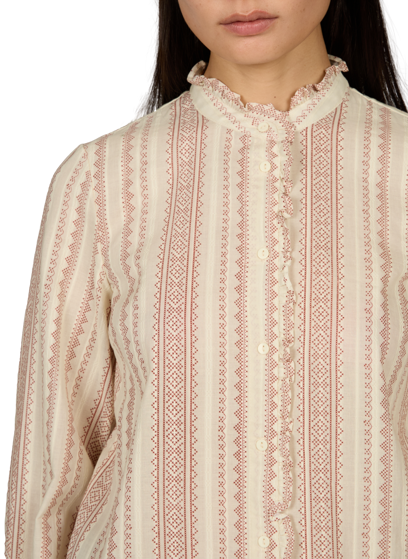 Printed cotton shirt VILA Beige