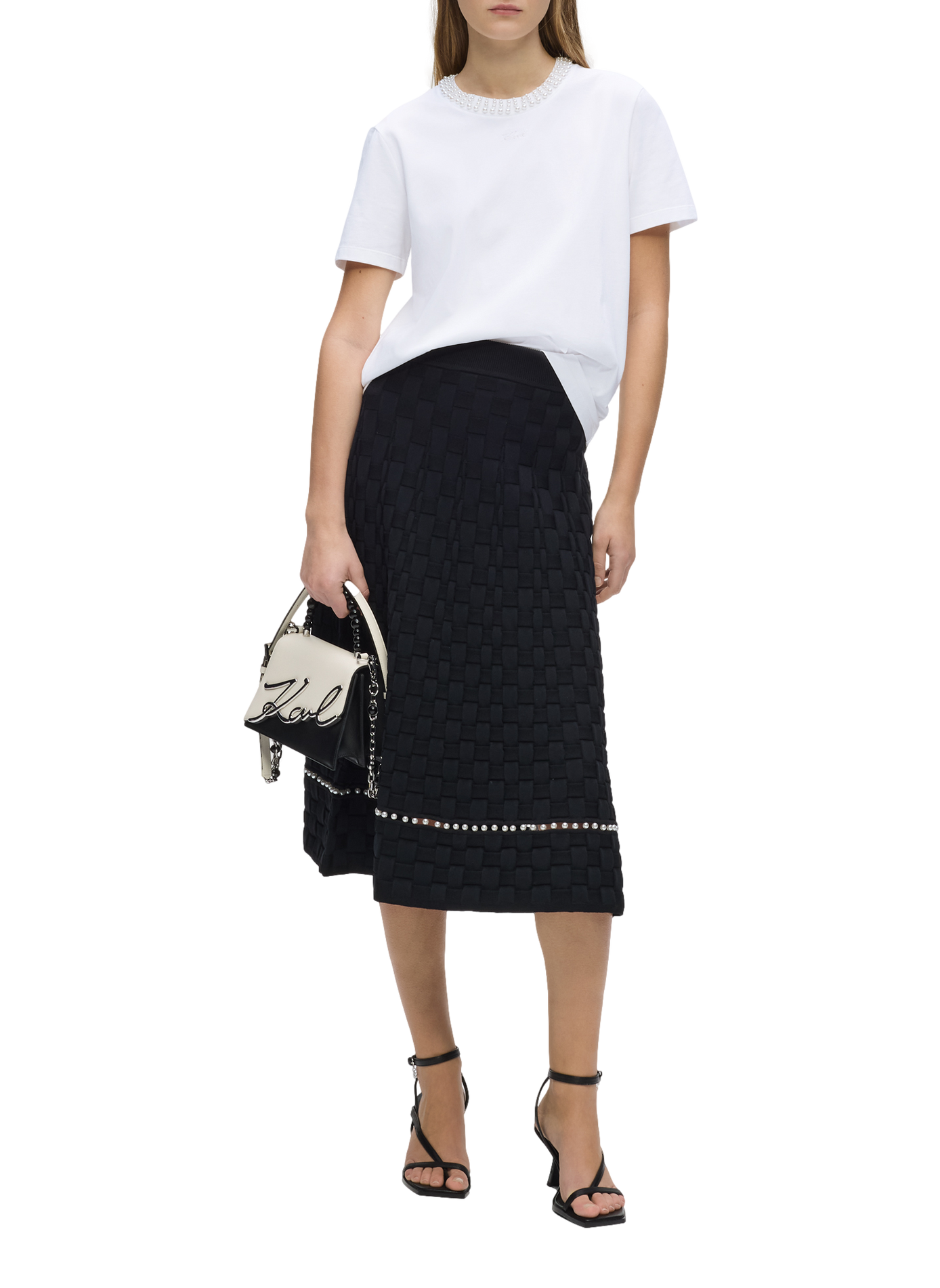 Rundhals-T-Shirt KARL LAGERFELD Weiss