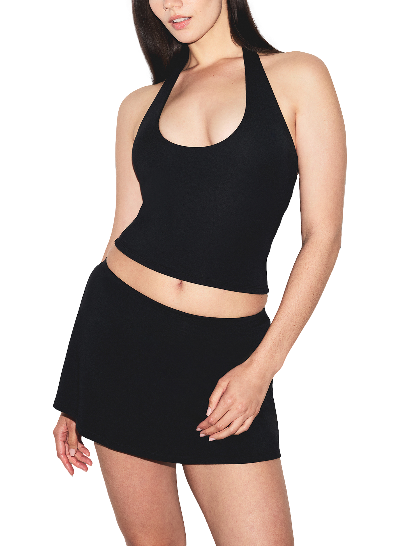 Minirok-short met uitlopende snit SKIMS Zwart