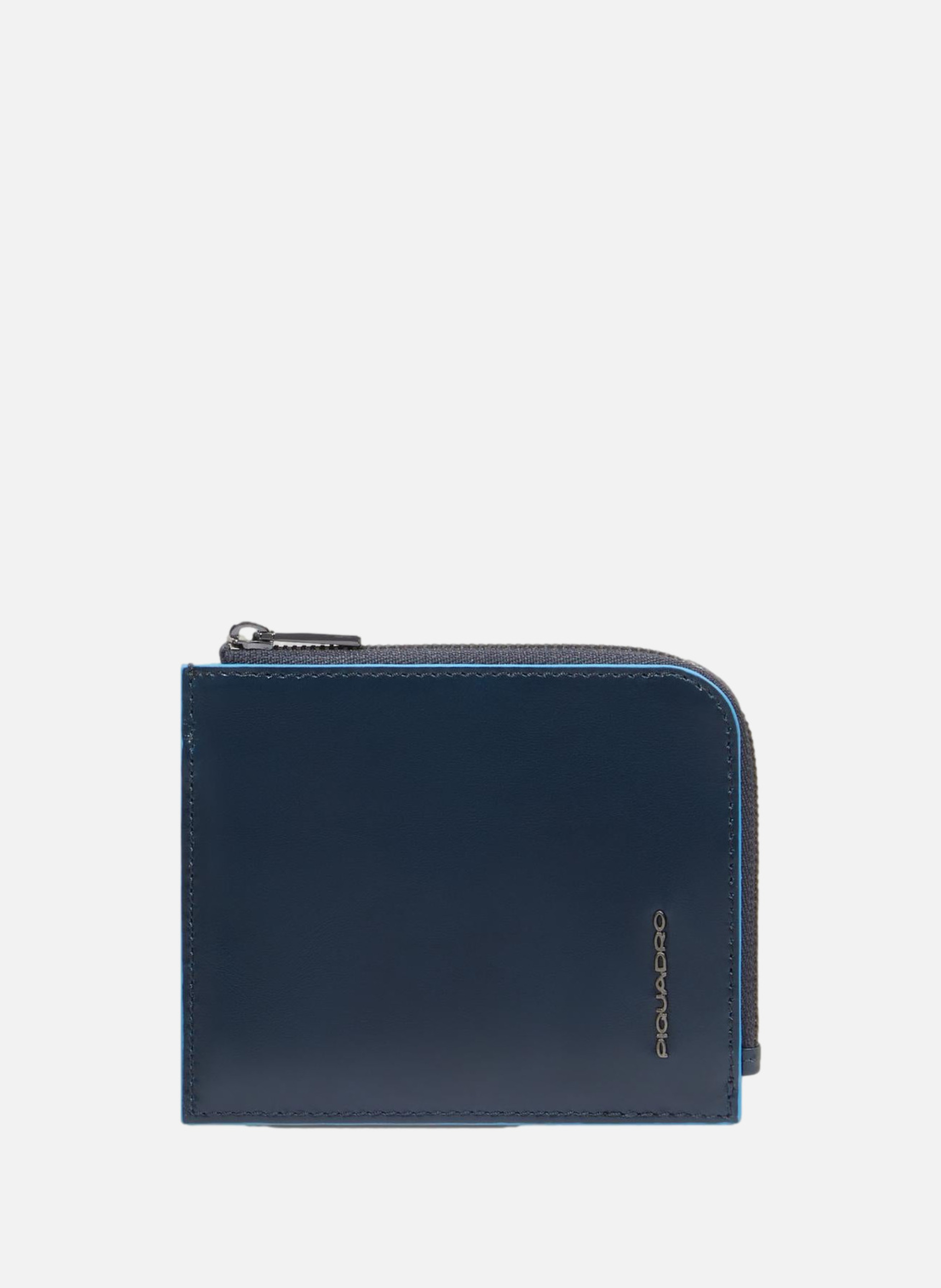 Portefeuille porte-cartes de crédit homme zippé PIQUADRO Bleu