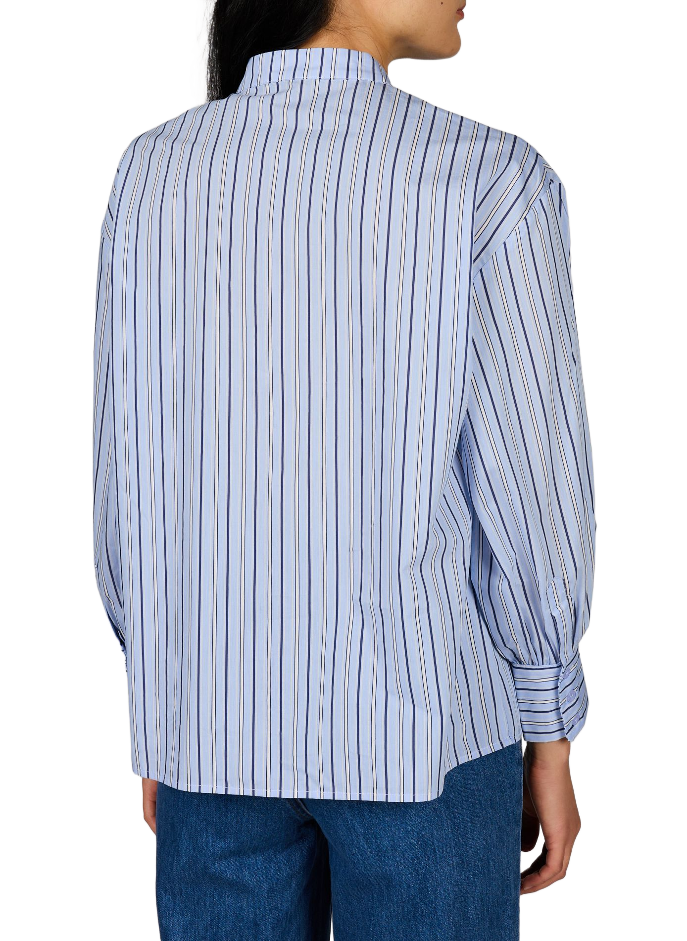 Gerade geschnittene Bluse mit Streifen Lolli aus Baumwollmischung SUNCOO Blau