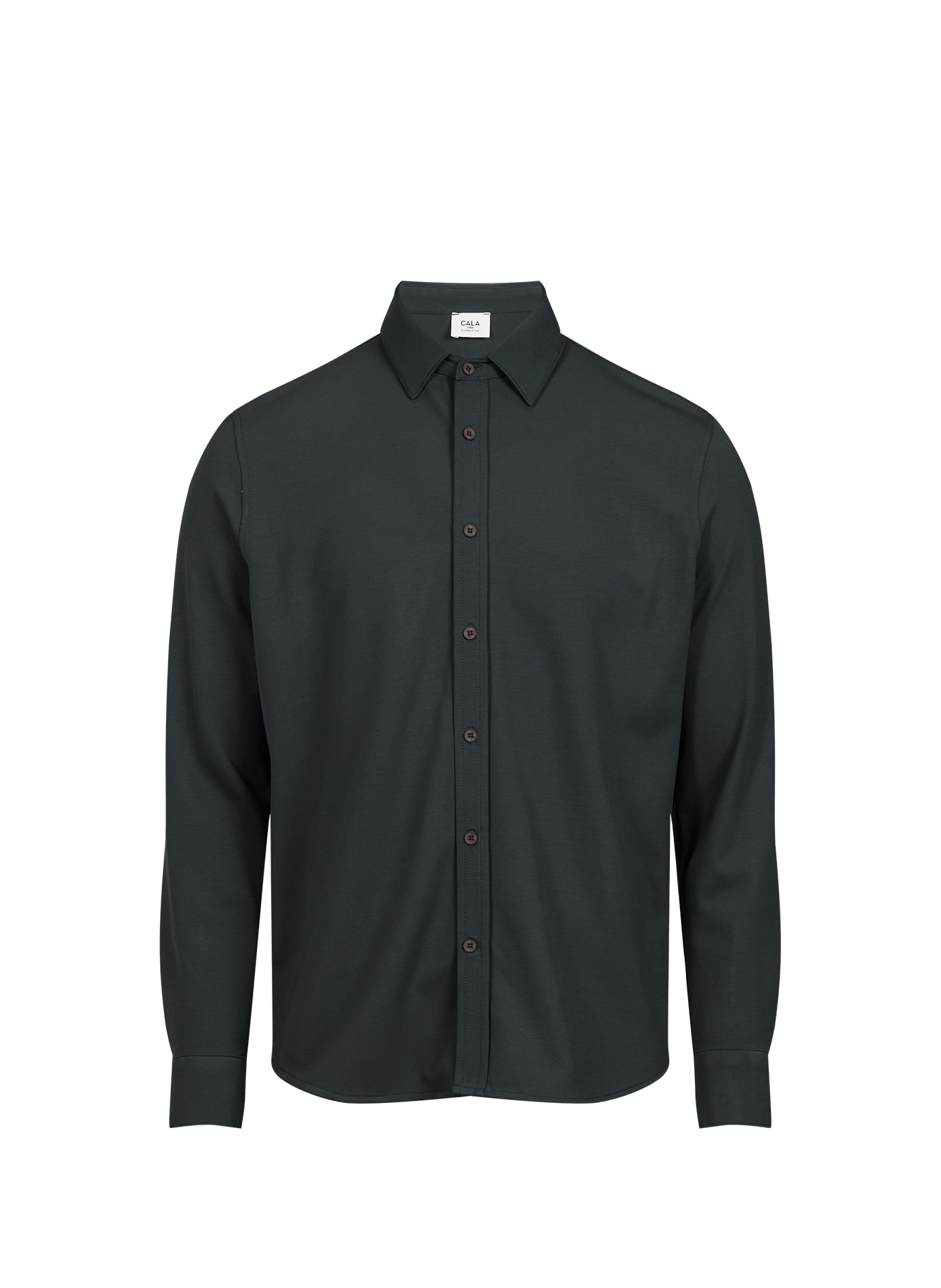Straight shirt with classic collar in blended wool 1789 CALA Green