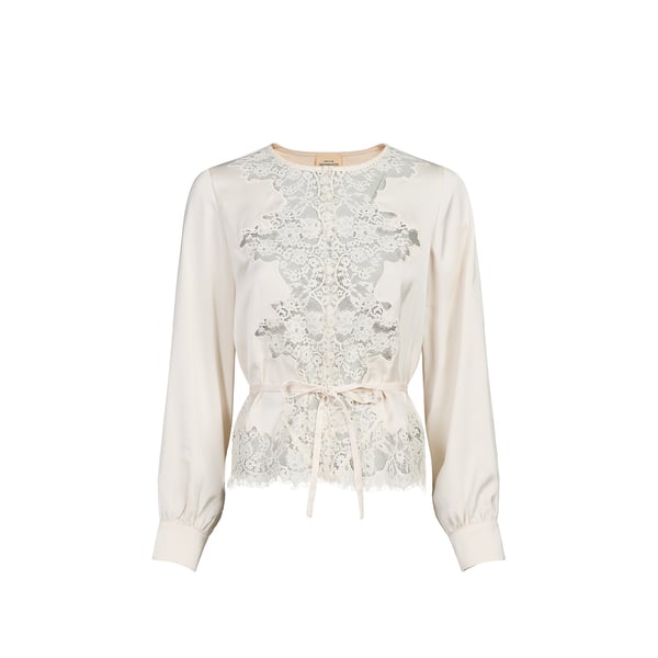 Top Telmalace droit satiné à dentelle Top Telmalace droit satiné à dentelle