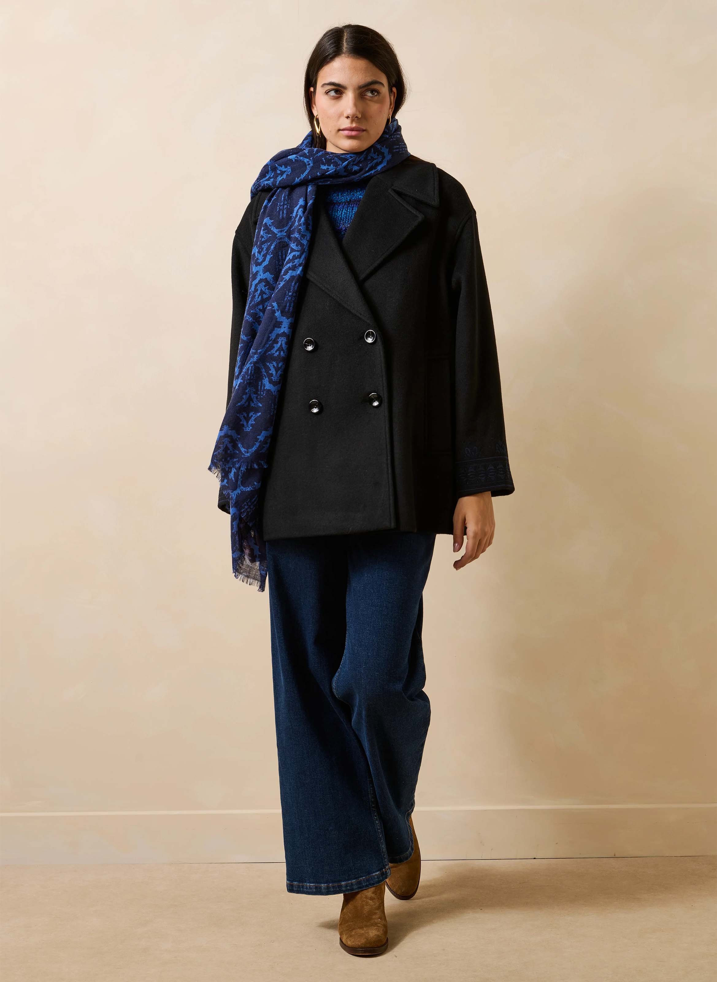 Wollen sjaal LA FEE MARABOUTEE Blauw