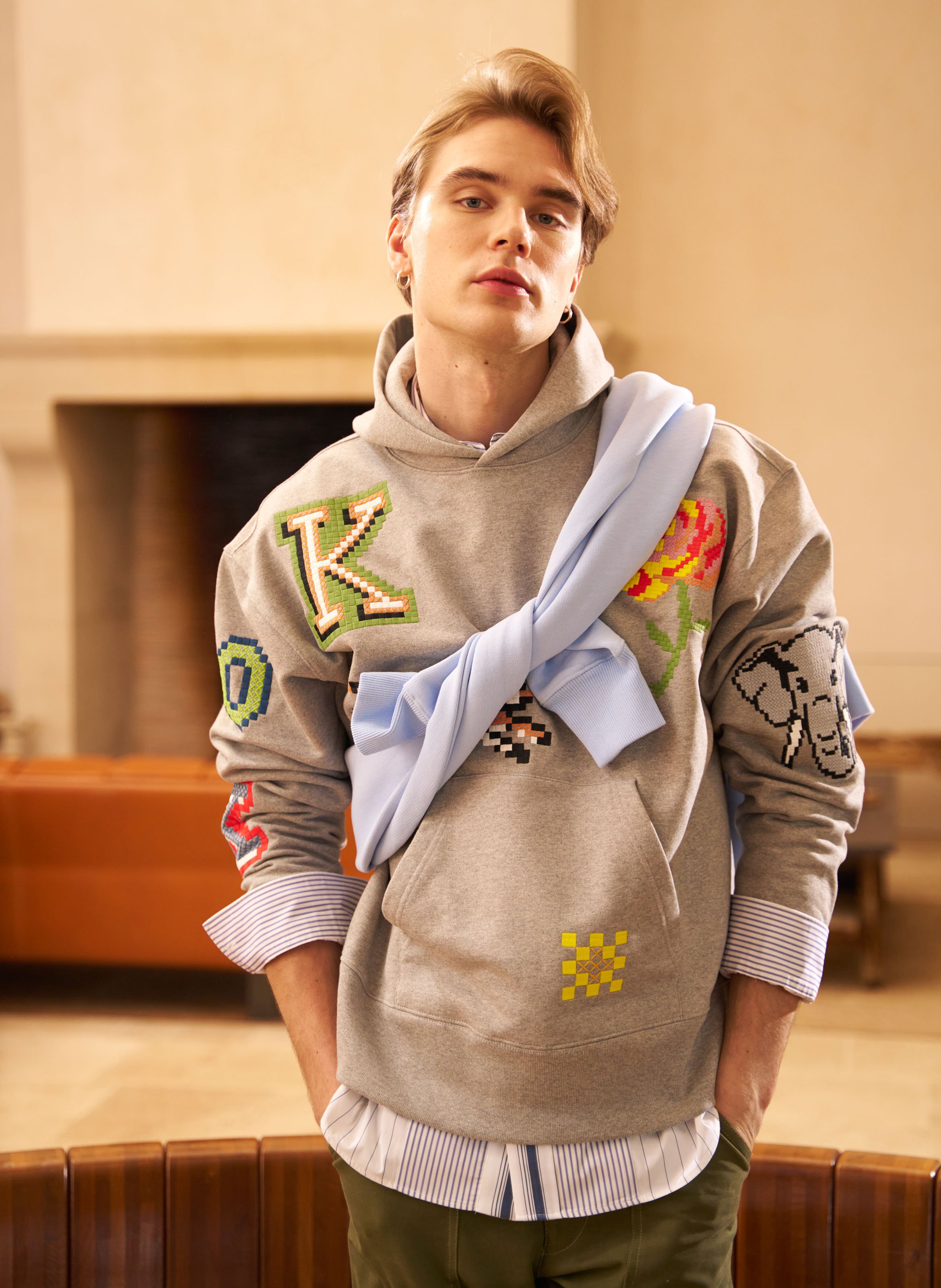 Hoodie à motif pixellisé