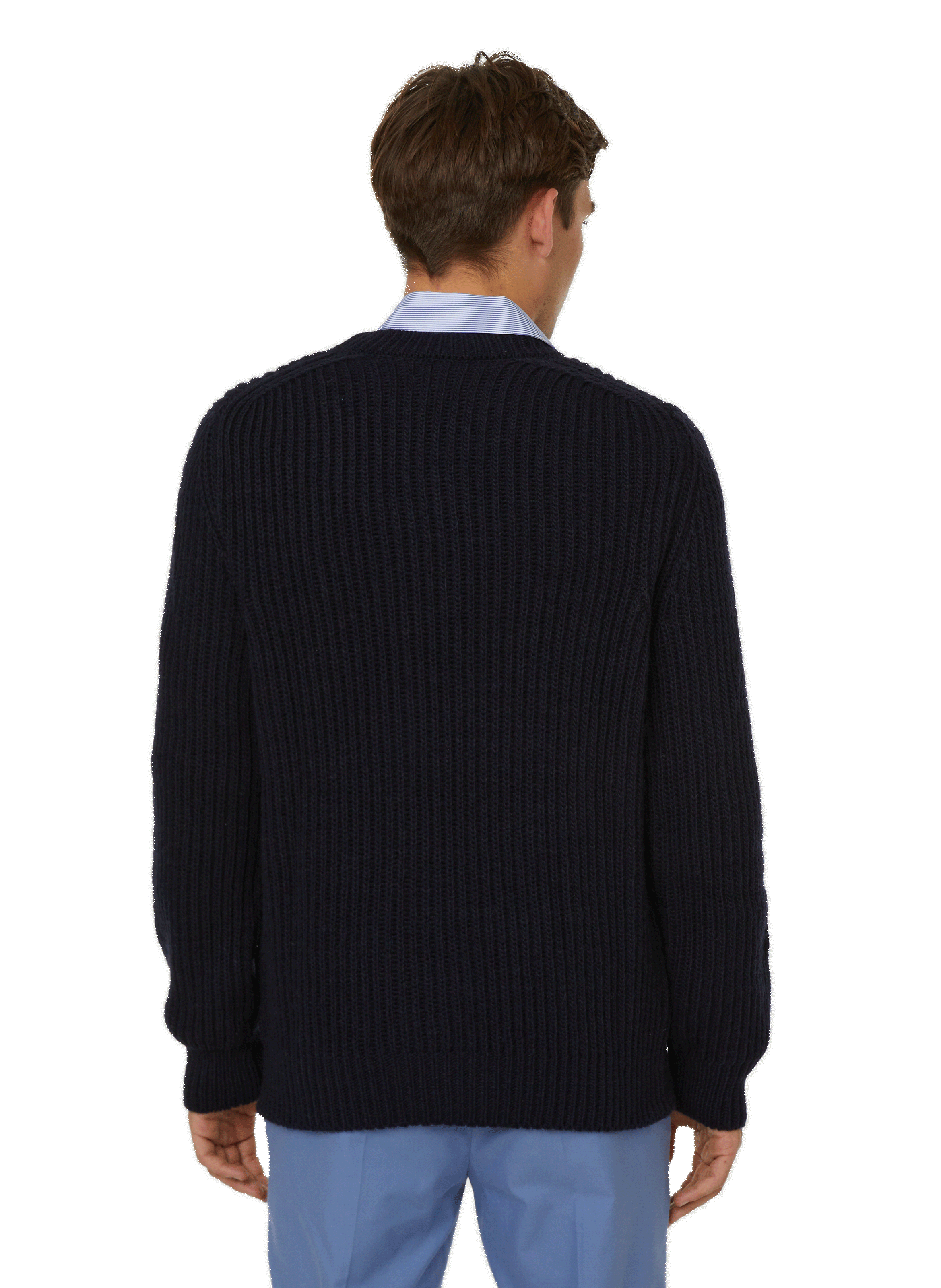 Pull en maille en laine mélangé AU PRINTEMPS PARIS Bleu