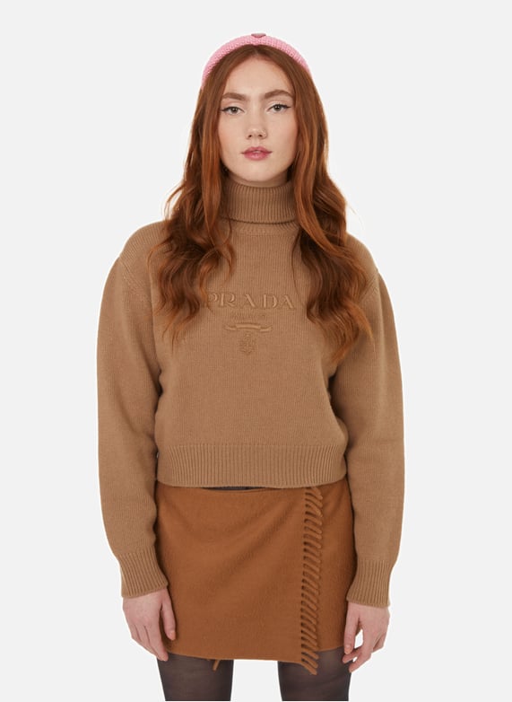 PULL COL ROULe LOGOTYPe PRADA pour FEMME Printemps