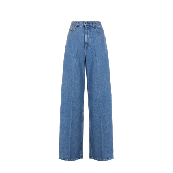 Totême Wide Cotton Jeans In Blue