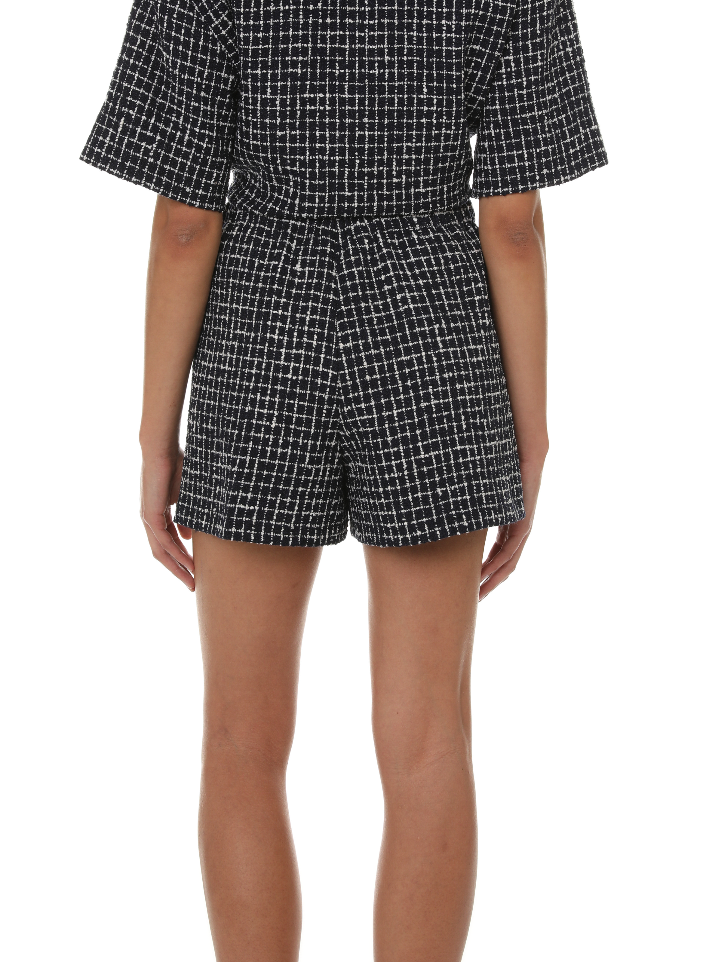 Short en tweed à carreaux en laine MIU MIU Multicolore