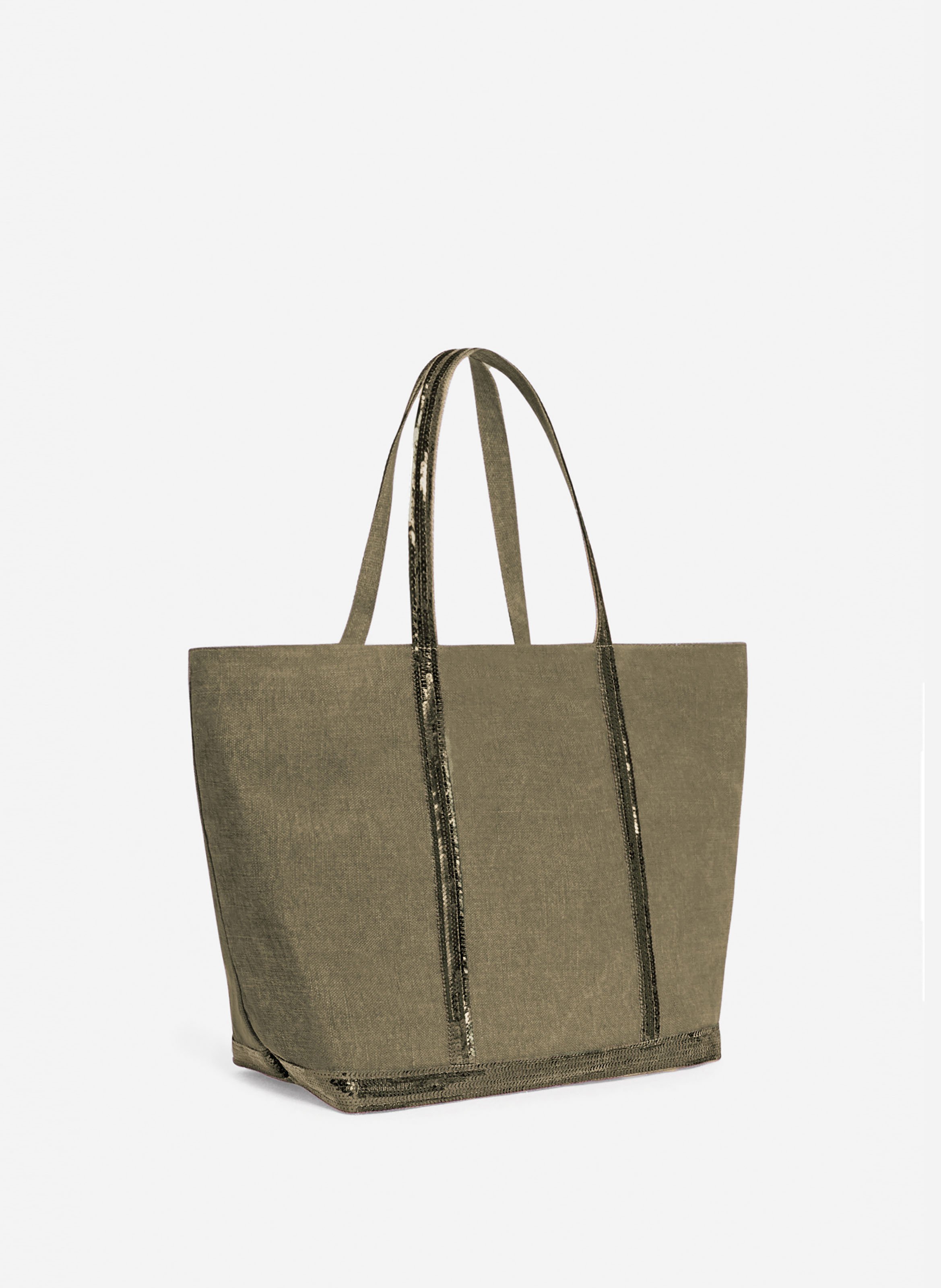 Cabas l zippé en lin VANESSA BRUNO Kaki