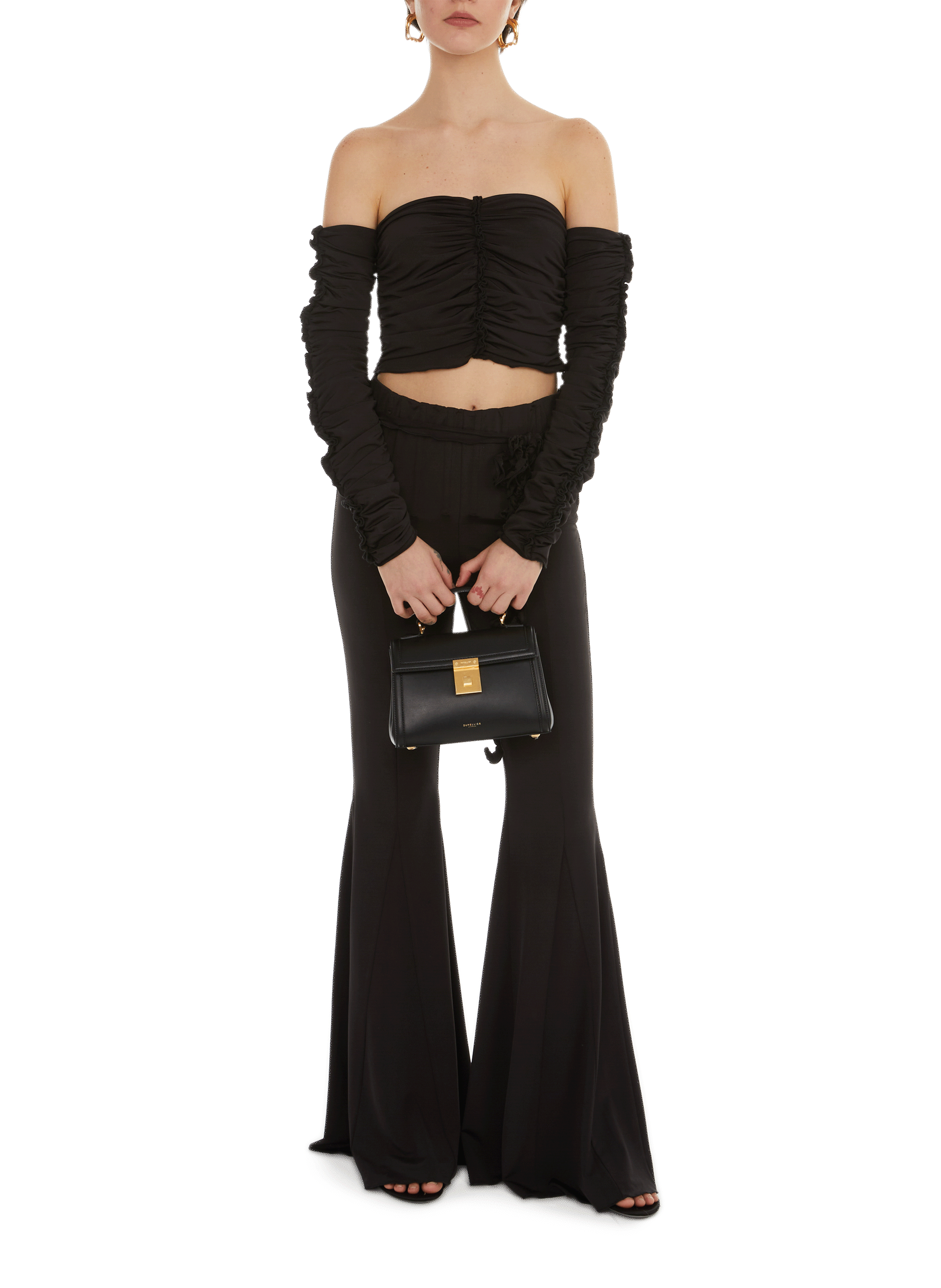 Top froncé ROTATE Noir