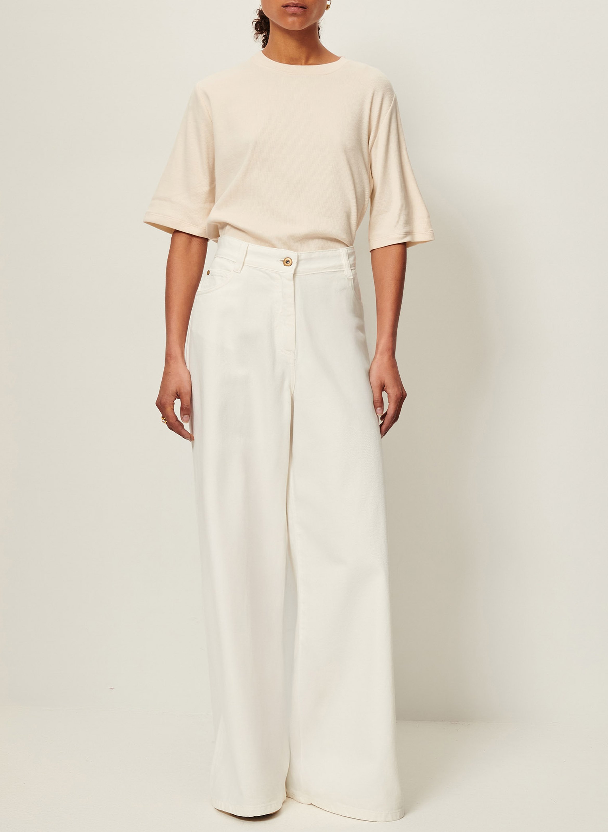 Tee-shirt col rond en jersey côtelé serge co SESSUN 