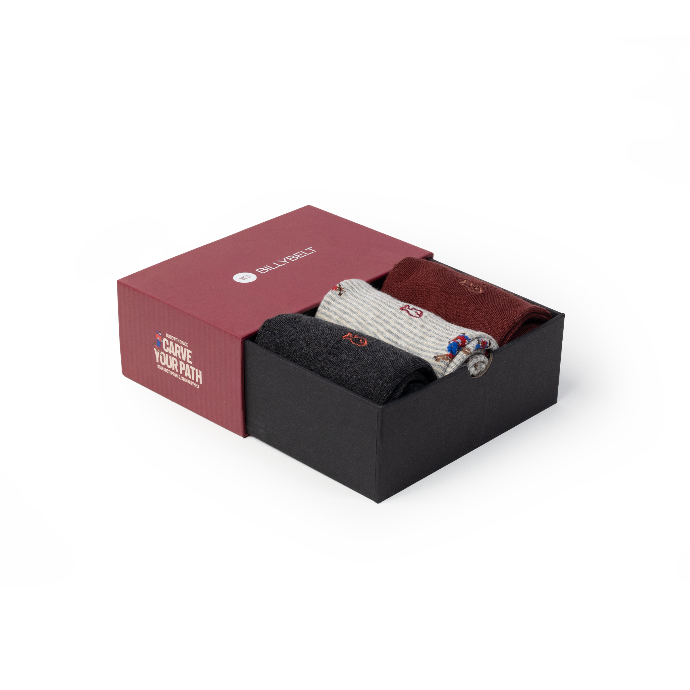 Coffret de 3 chaussettes homme BILLYBELT Rouge