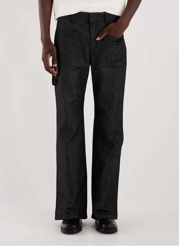 Jean droit en coton mélangé Noir by COURRÈGES COURRÈGES Jean droit en coton mélangé Noir