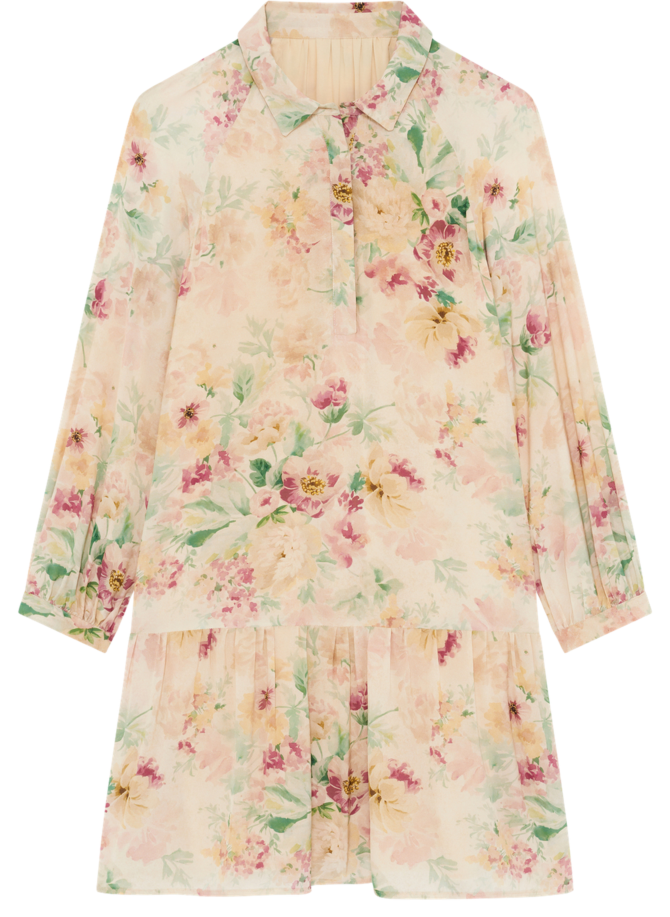 Robe col chemise à fleurs - lylia PABLO Beige