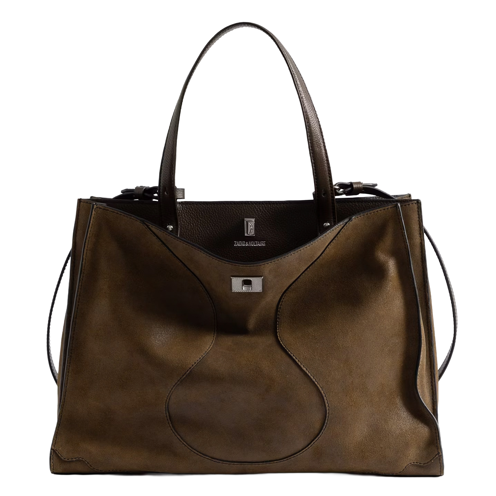Sac cabas rectangle en cuir suédé jack ZADIG&VOLTAIRE Marron