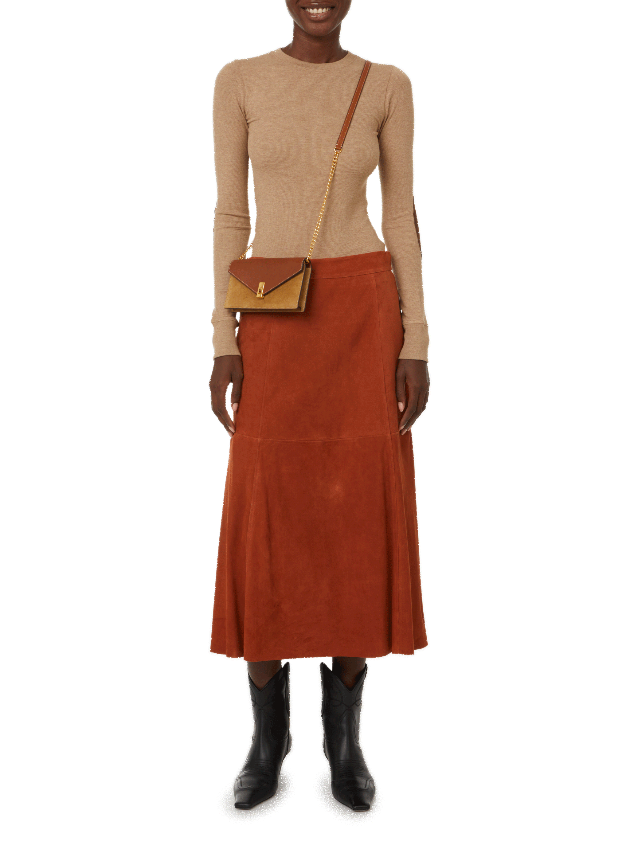 Pochette bandoulière en cuir POLO RALPH LAUREN Marron