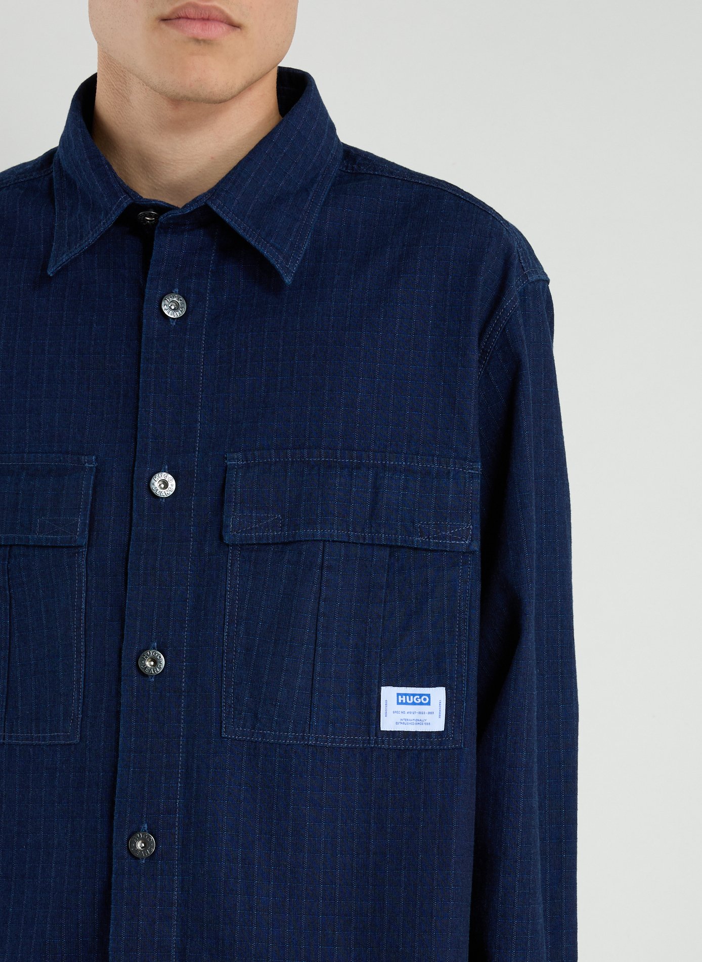 Bleached denim Shirt HUGO BLUE Blue