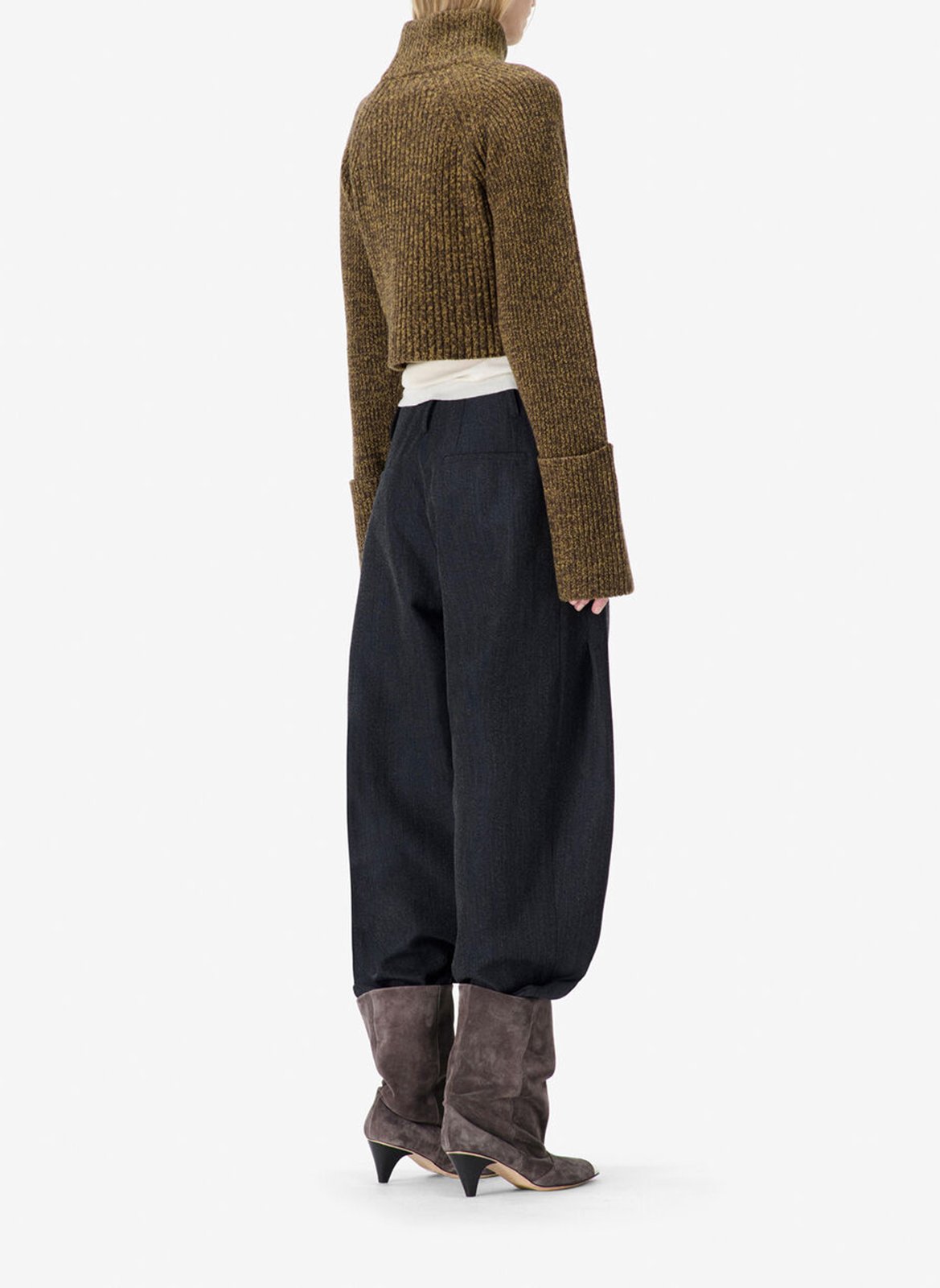 Pull droit col montant en laine elba IRO Marron