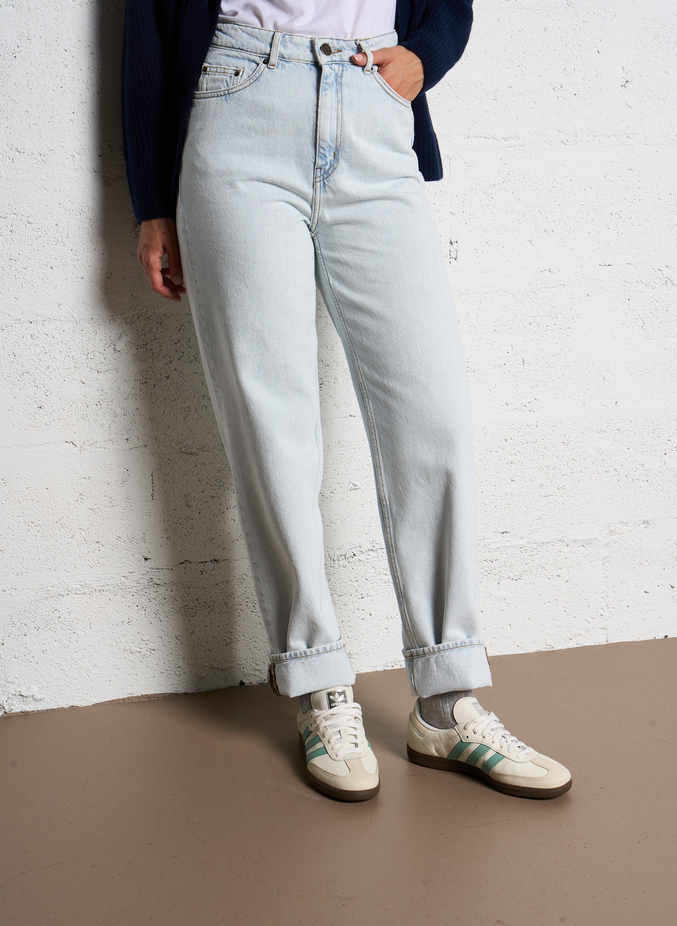 Jean droit en coton joybird-b AMERICAN VINTAGE Bleu