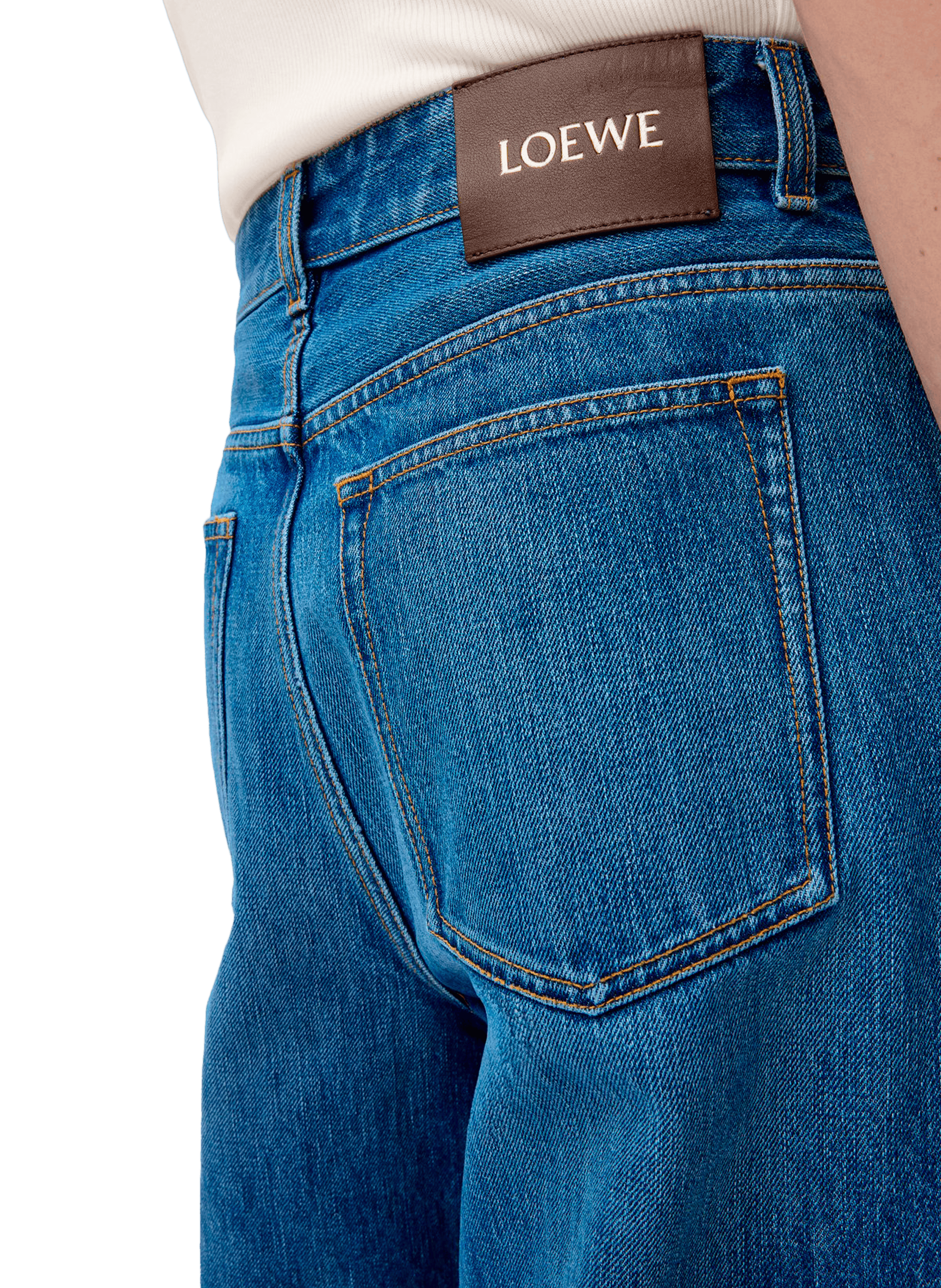 Wide leg cotton denim jeans LOEWE Blue