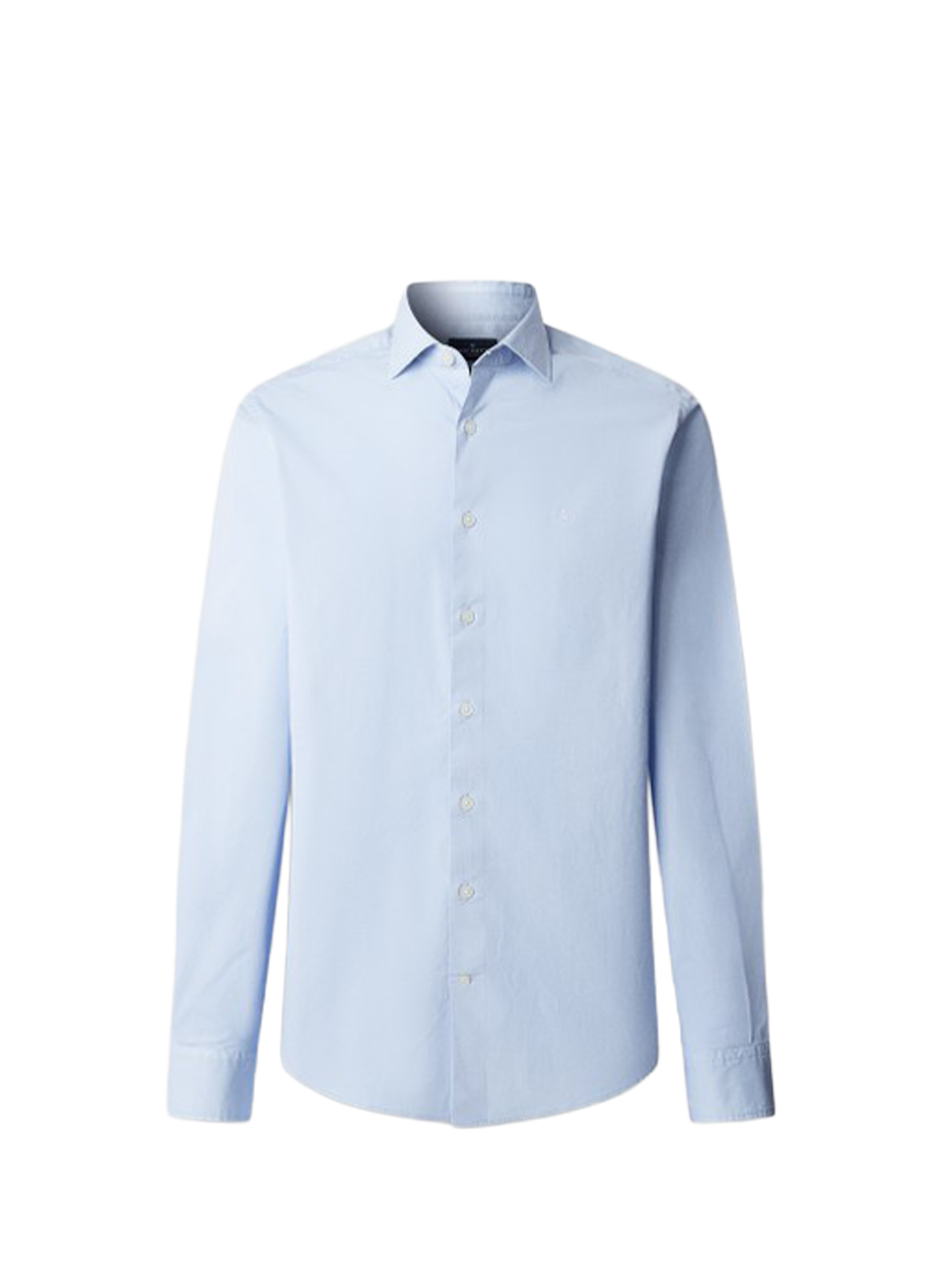 Chemise unie col classique en coton HACKETT Bleu