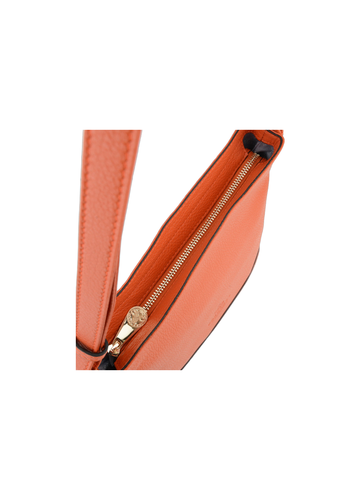 110 Magnet | Sac porté croisé en cuir de veau grainé POURCHET Orange