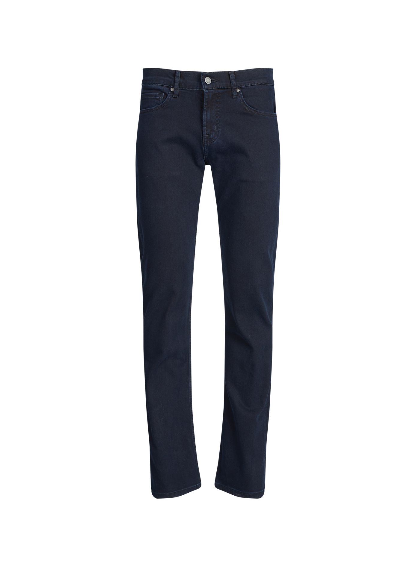 Jean droit en coton mélangé 7 FOR ALL MANKIND Bleu