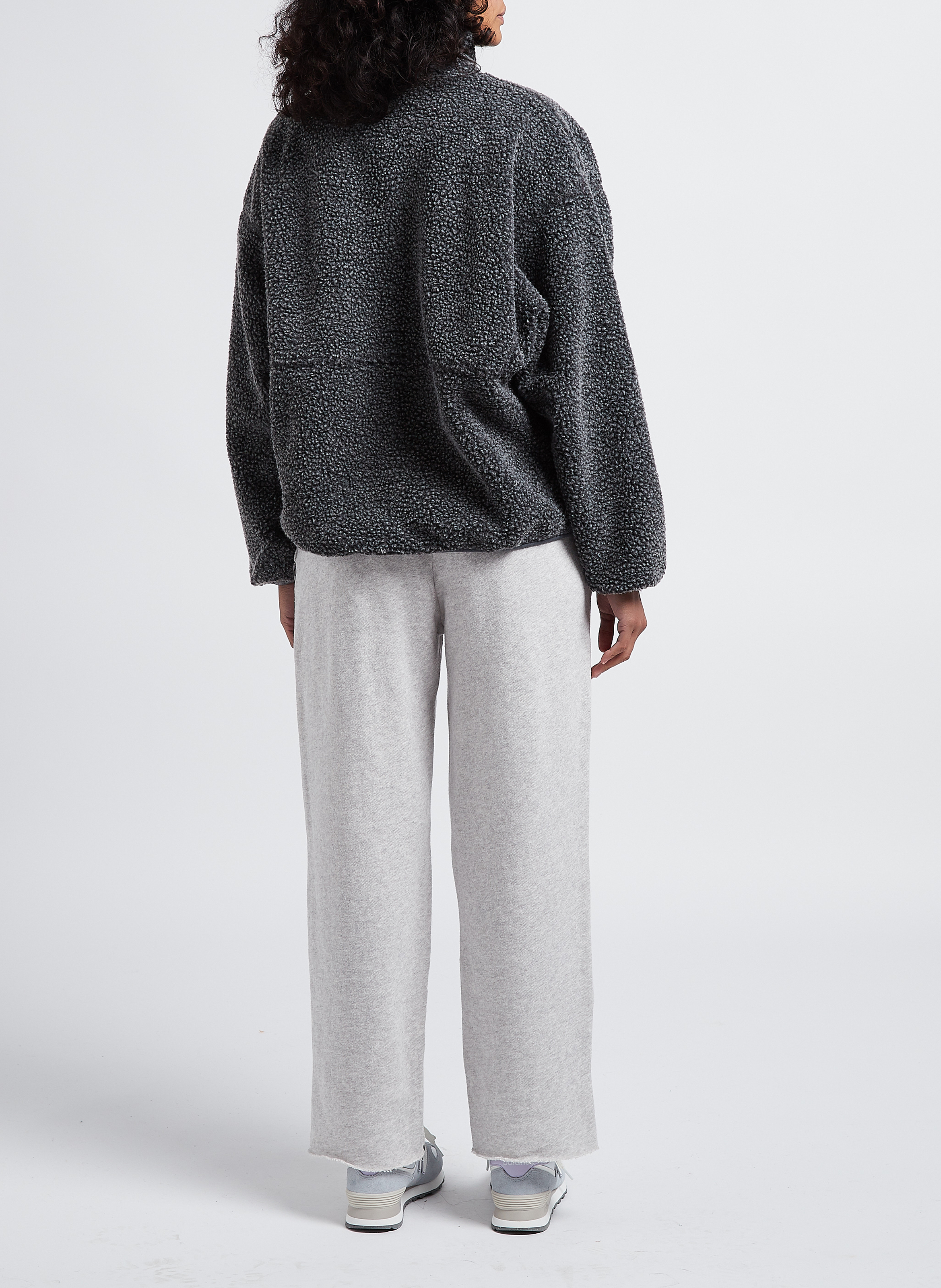 Veste ample zippée à col montant polaire hoktown AMERICAN VINTAGE Gris