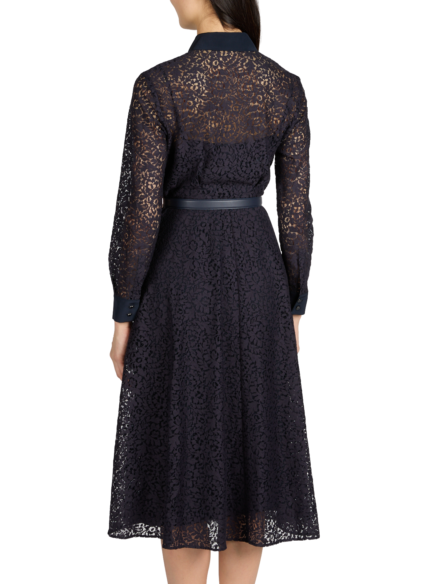 Midi lace dress in blended cotton MAX MARA Blue