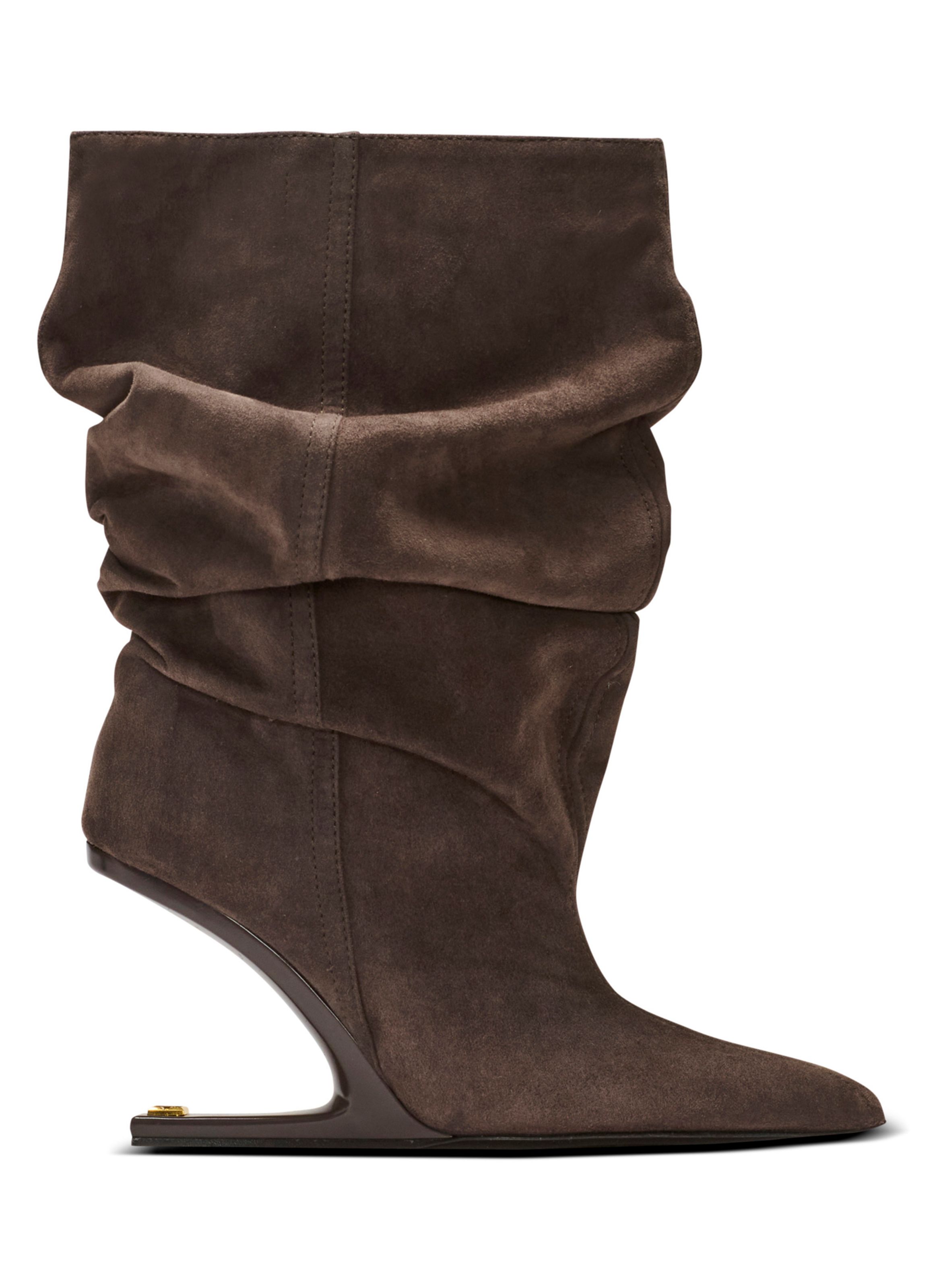 Bottines « no wedge » en cuir suédé BALMAIN Gris