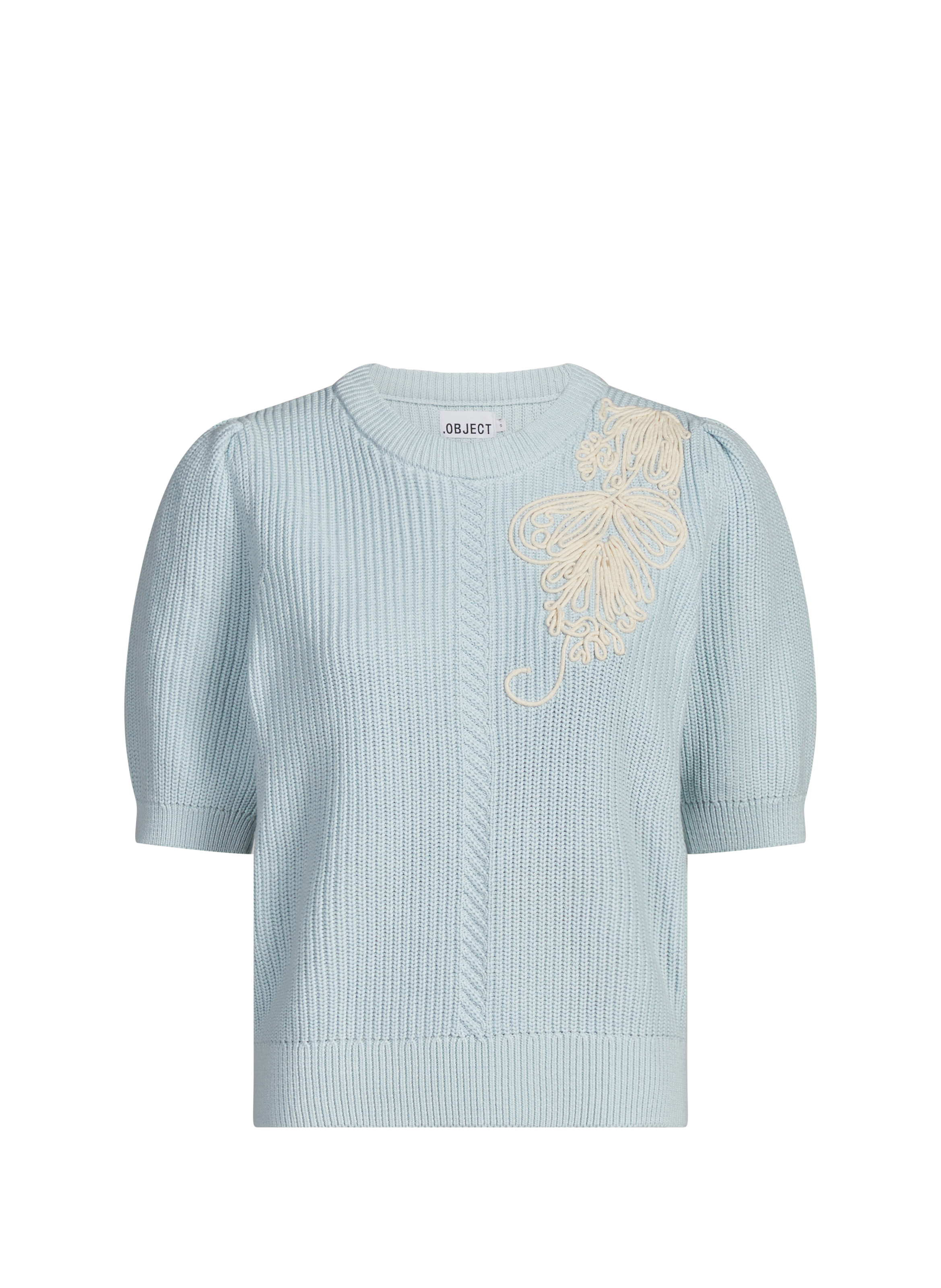 Short-sleeved cotton sweater OBJECT Blue