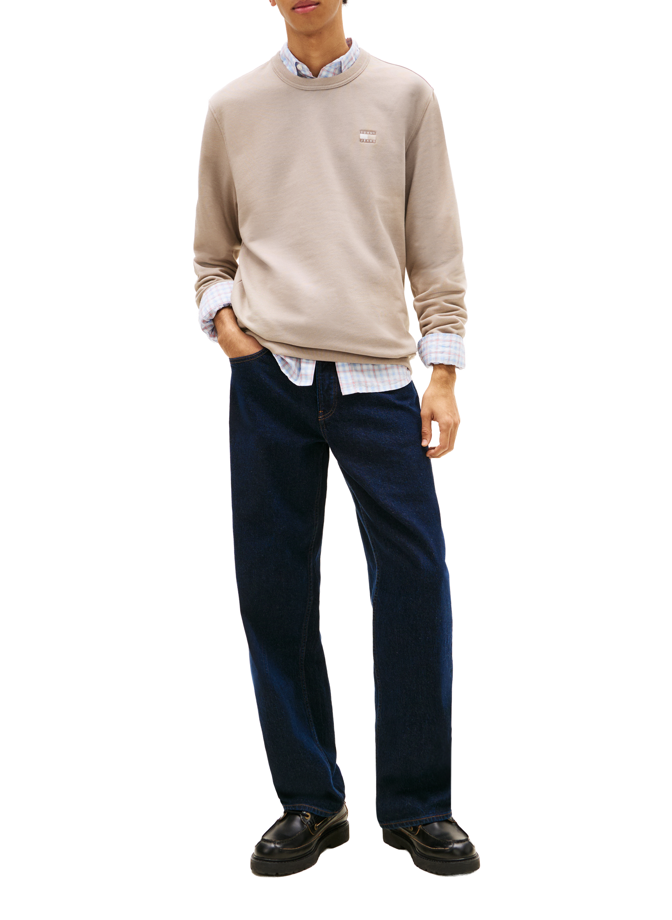 Straight sweatshirt in blended cotton TOMMY HILFIGER Grey