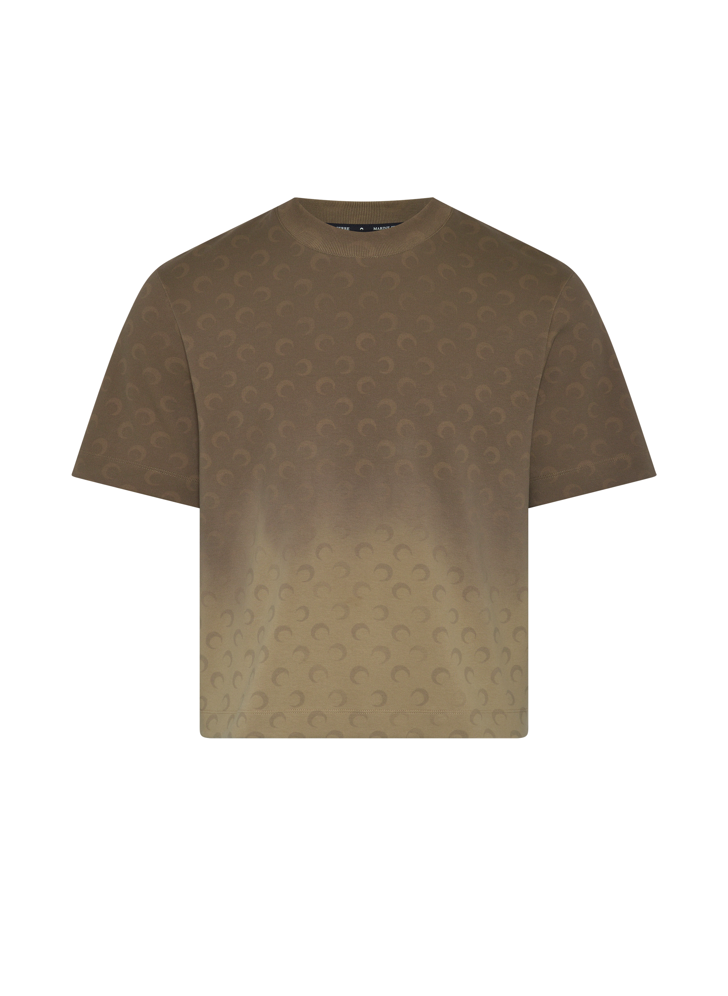 T-shirt à col rond moon délavé en coton biologique unisexe MARINE SERRE Beige