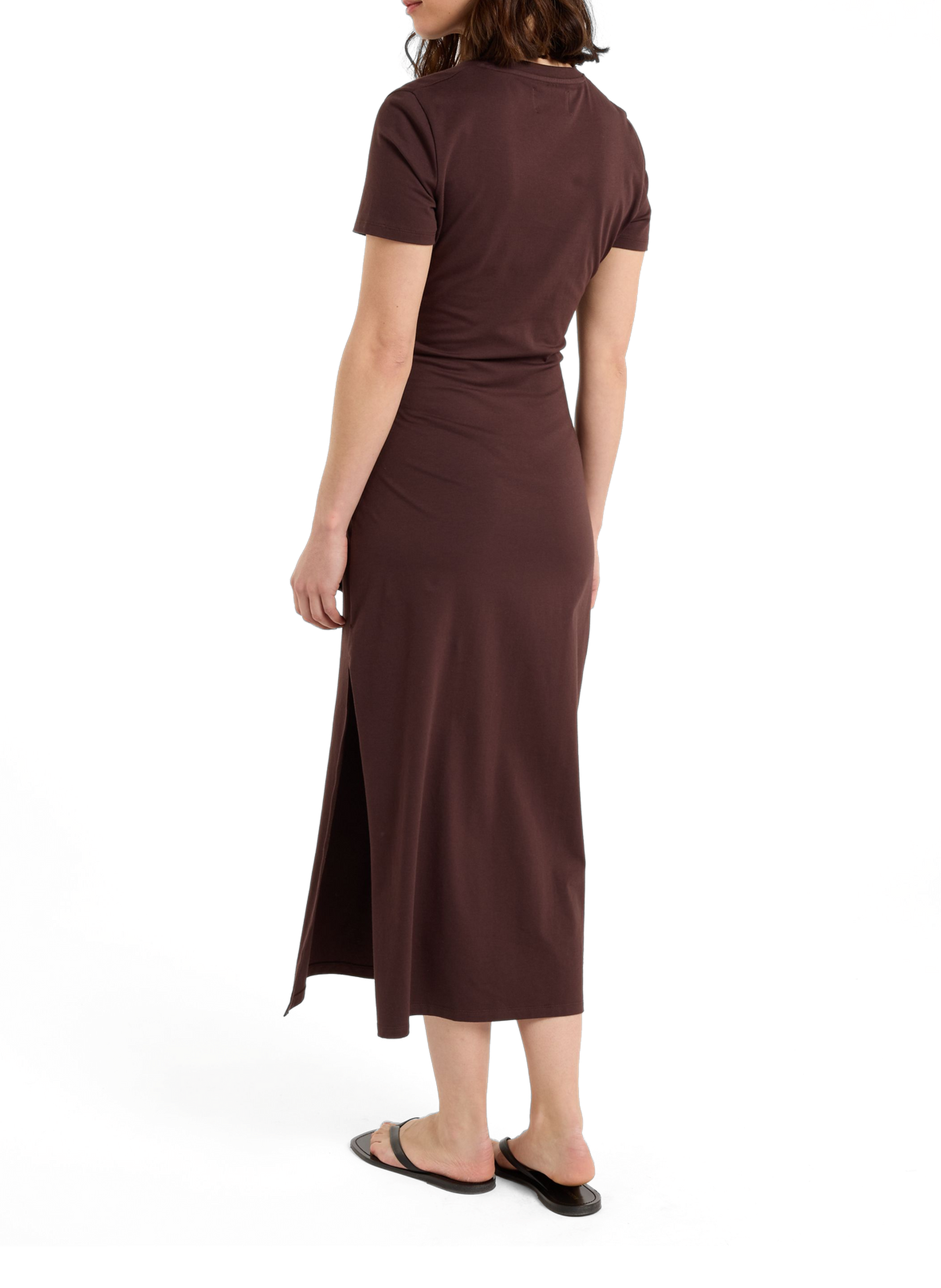 Midi dress with slit SAISON 1865 Brown