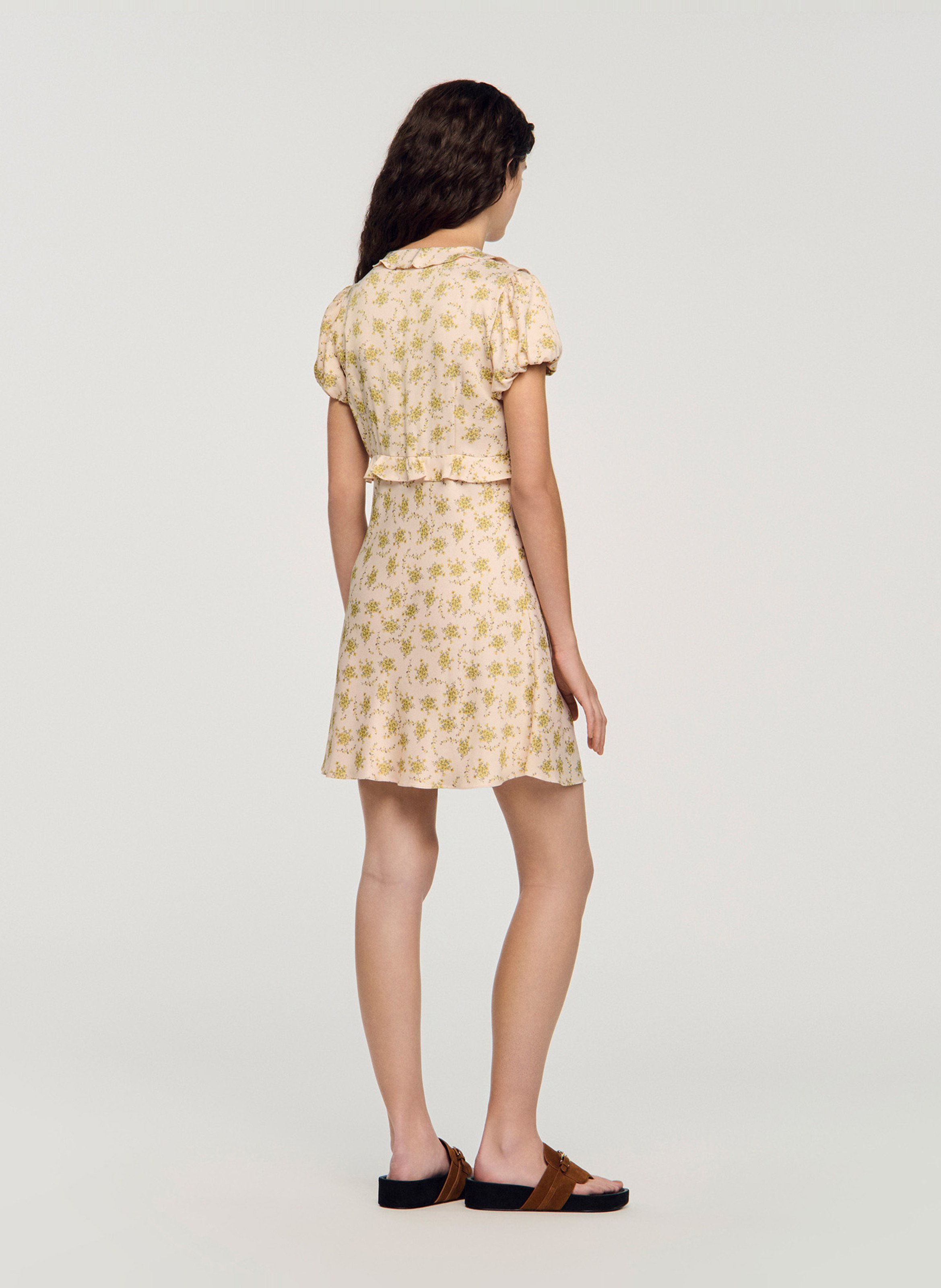 Robe courte à imprimé floral SANDRO Rose