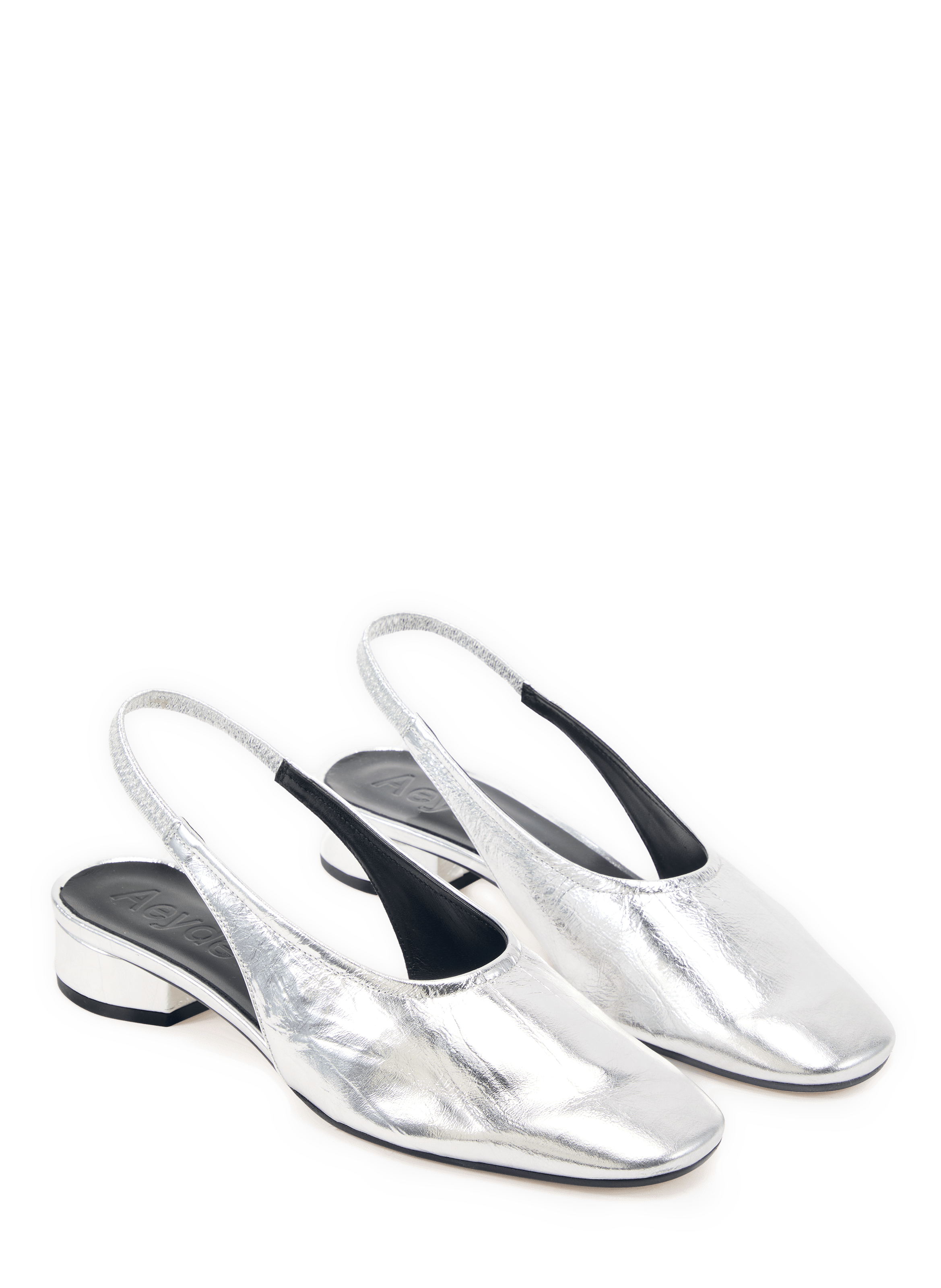 Sling-back in pelle di vitello metalizzata AEYDE Argento