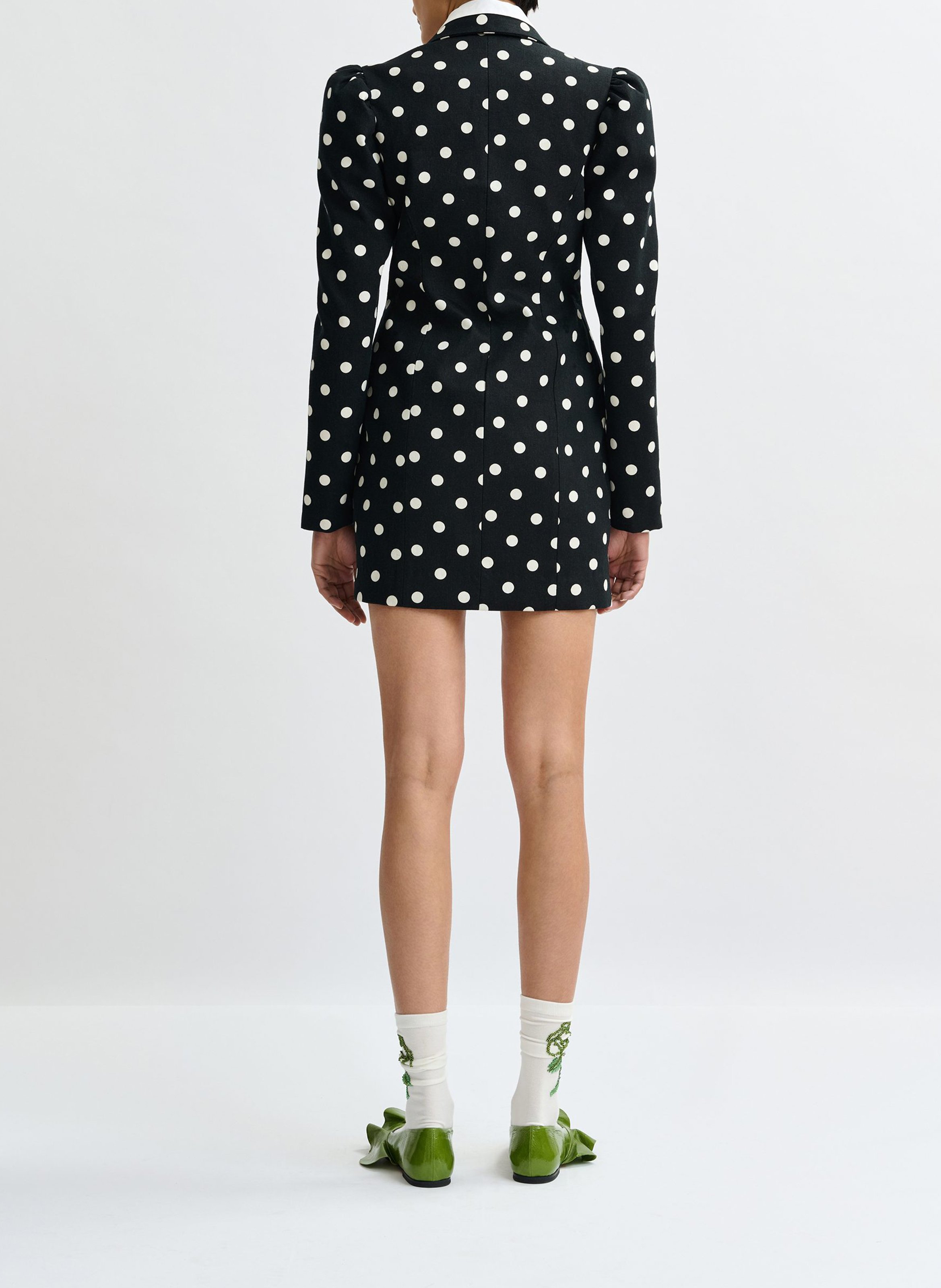 Robe blazer en coton imprimé juliette ESSENTIEL ANTWERP Blanc