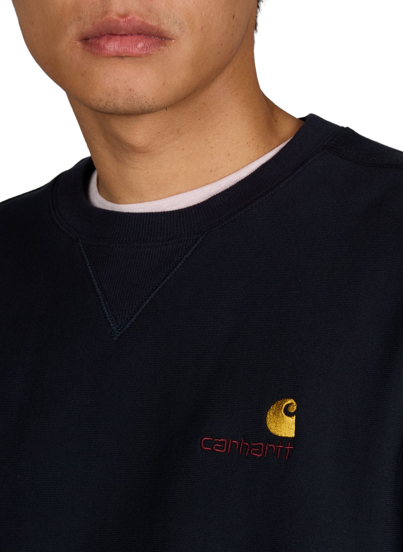 Straight sweatshirt with embroidered cotton logo CARHARTT WIP Blue