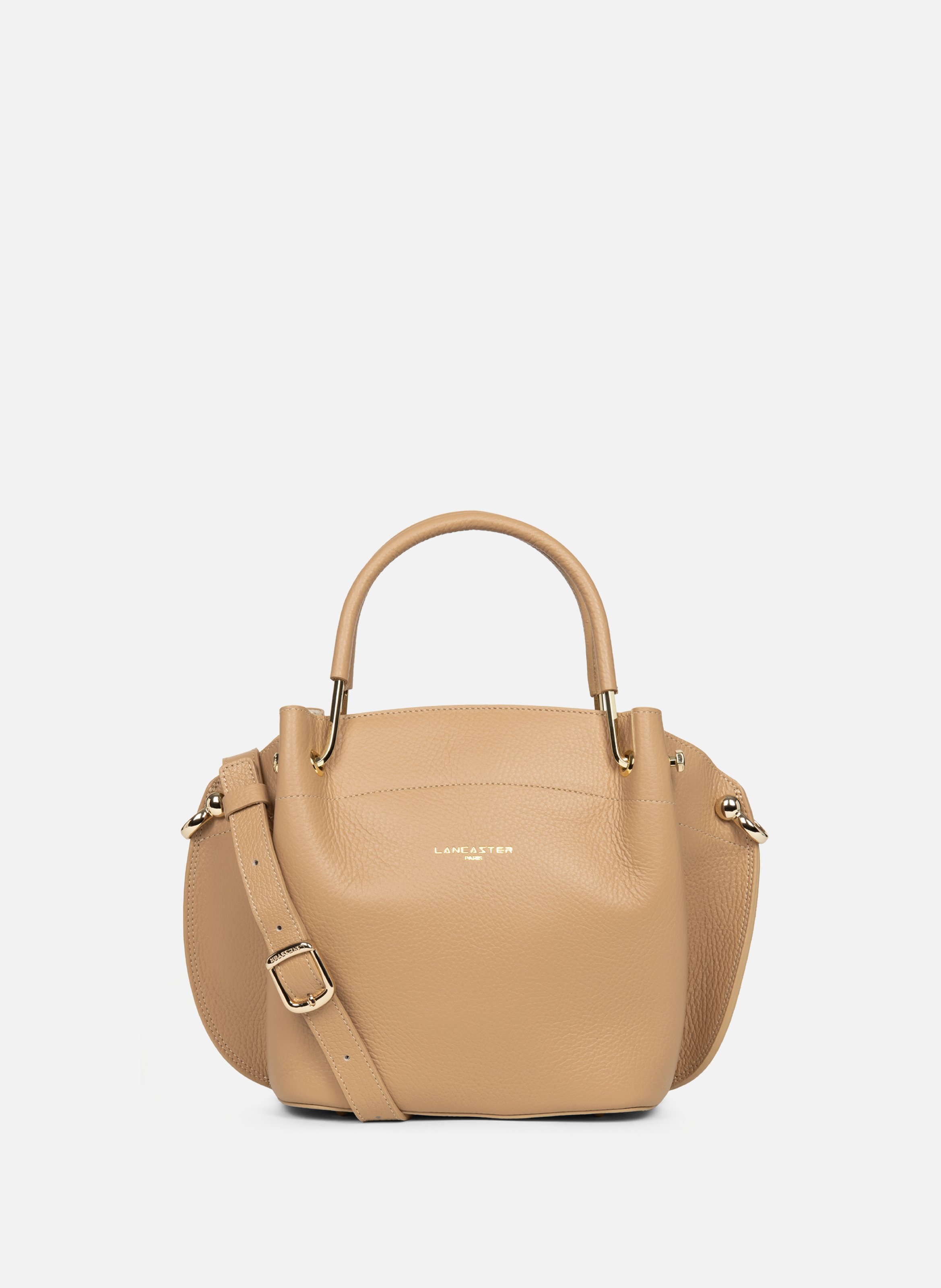 Sac à main - foulonné double louisa LANCASTER Beige