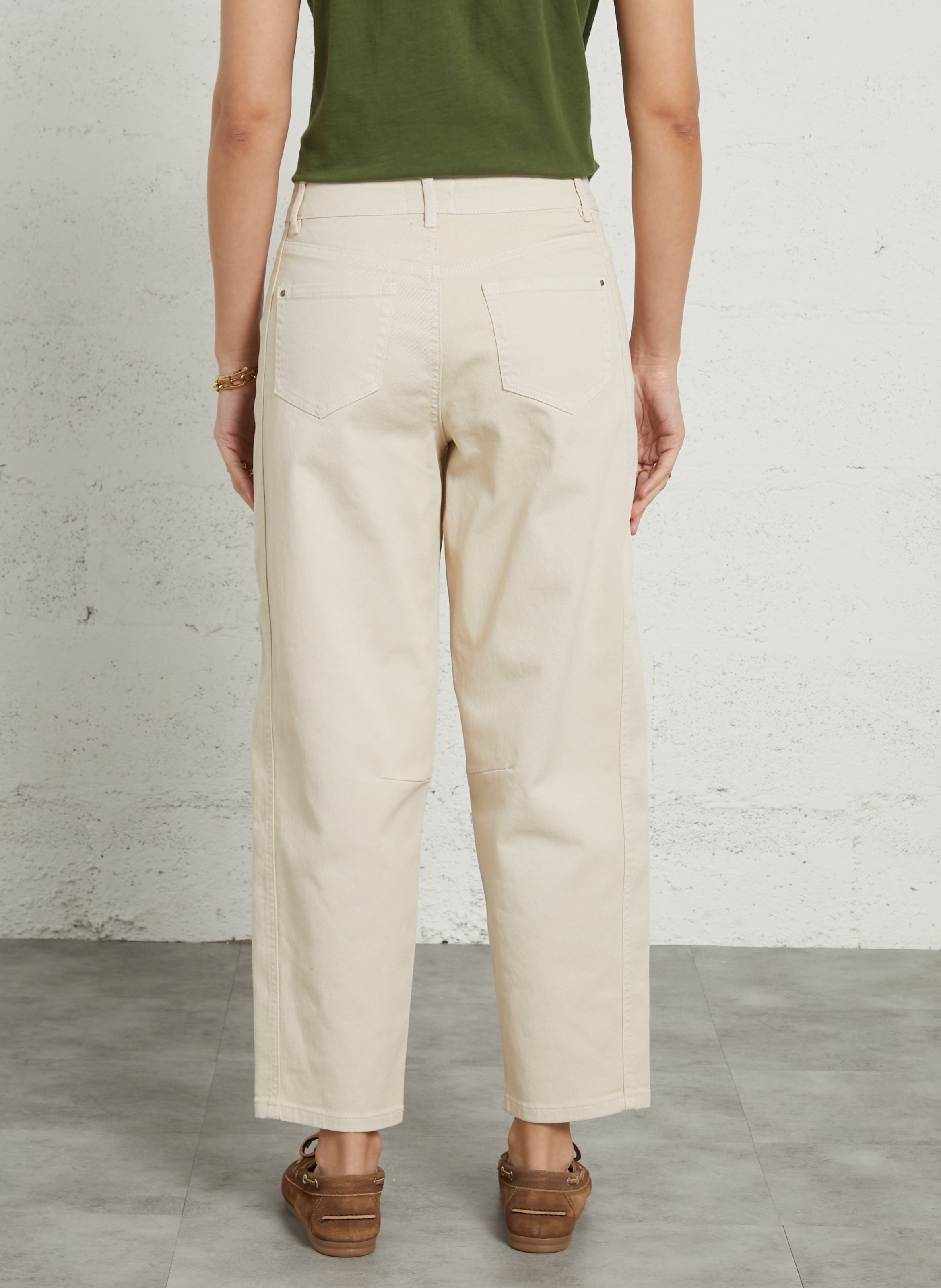 Jean large taille haute en coton mélangé robinson MAISON 123 Beige