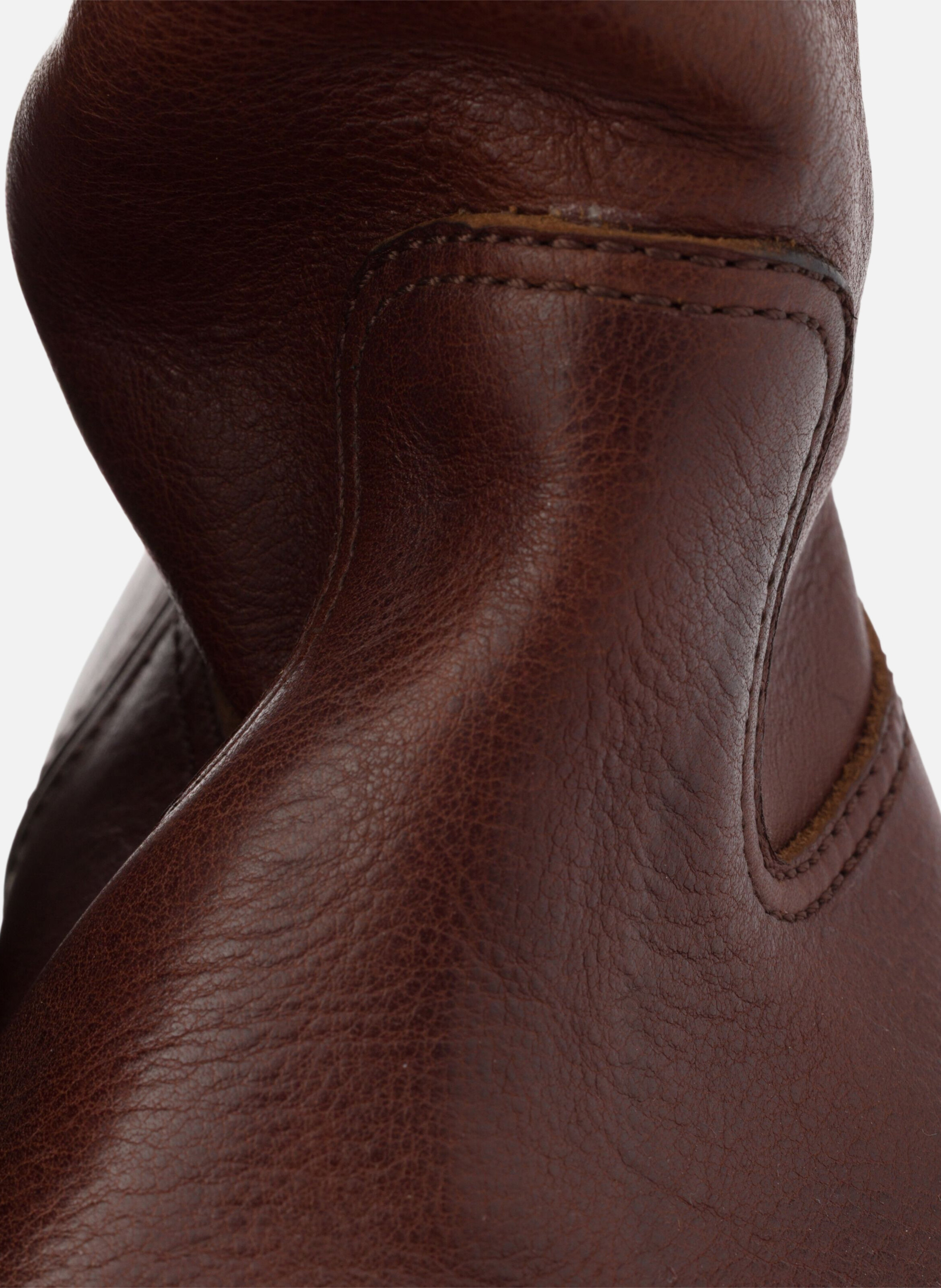 Bottes en cuir à effet vintage PRADA Marron