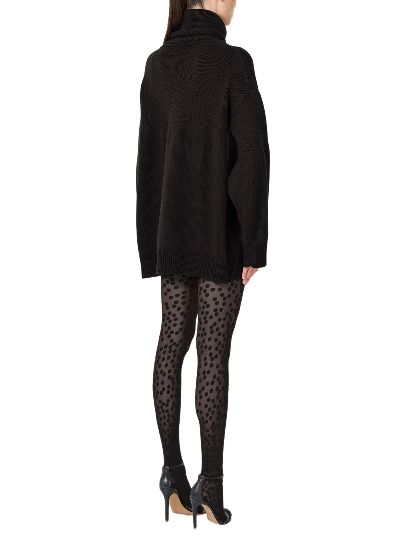Pull ample à col roulé en laine mérinos WOLFORD Noir
