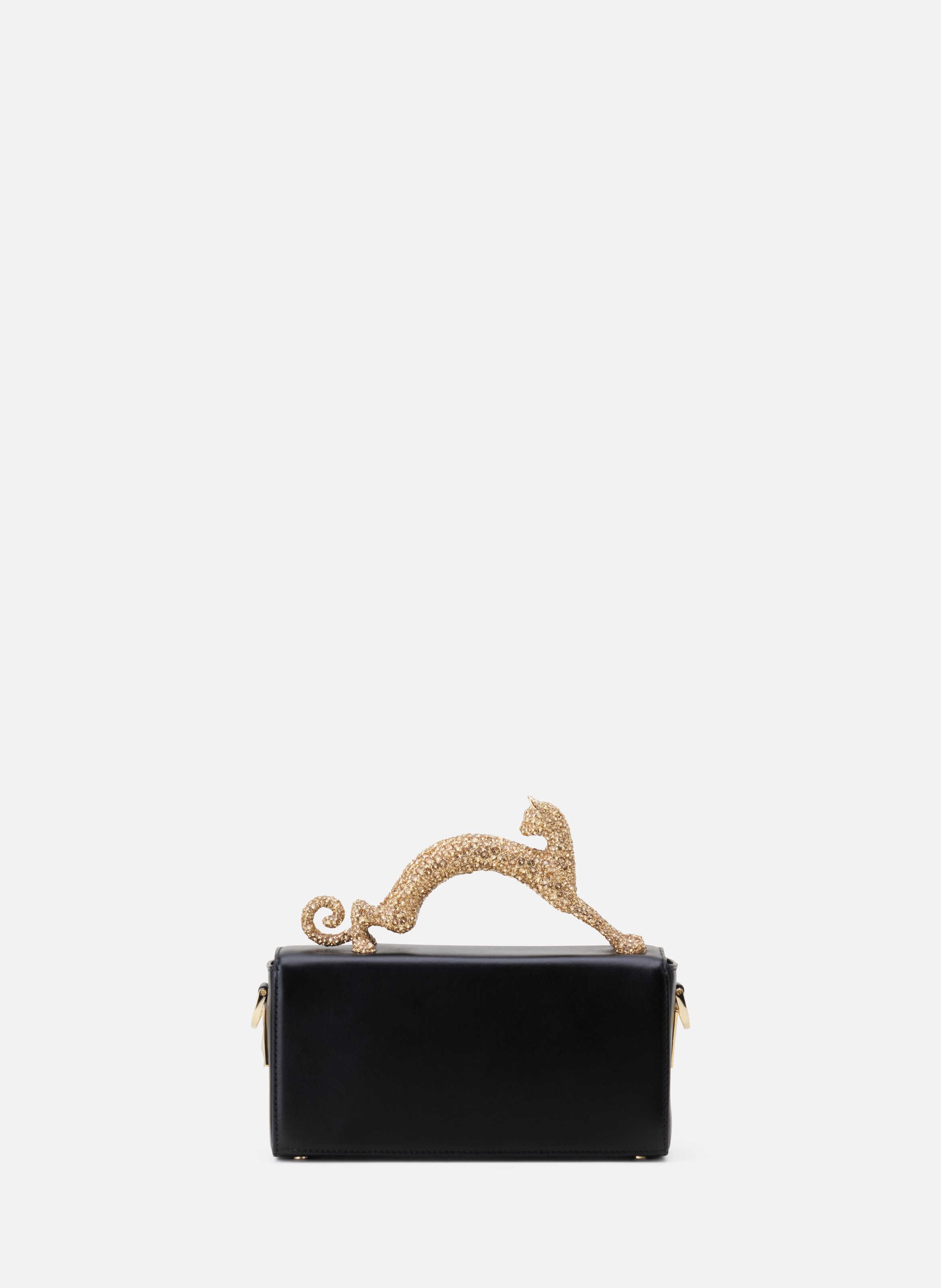 Sac pencil cat nano en cuir avec strass LANVIN Noir