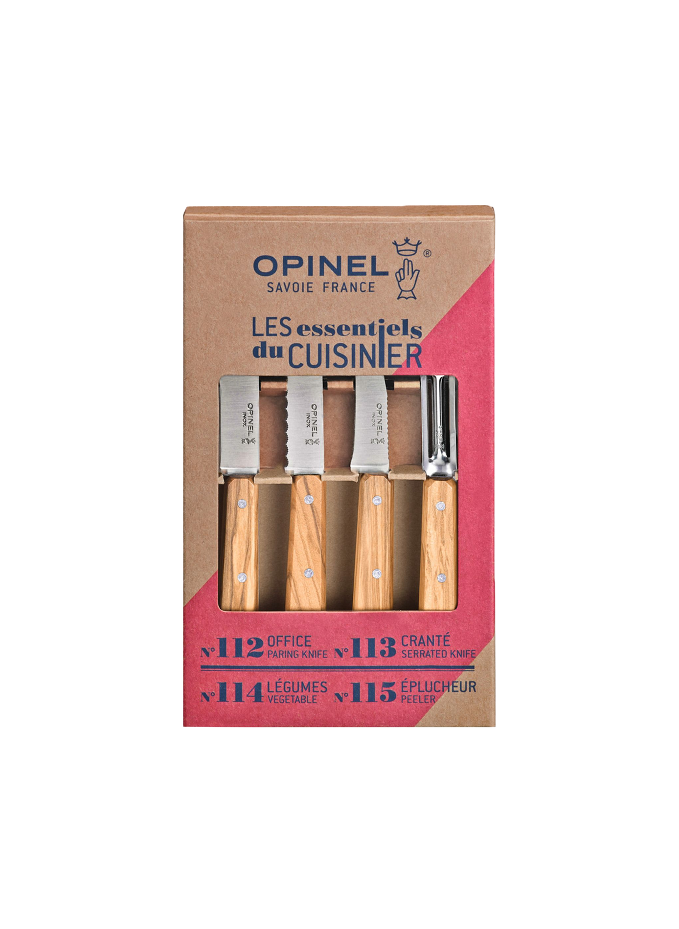 Coffret de 4 couteaux Les Essentiels OPINEL Marron