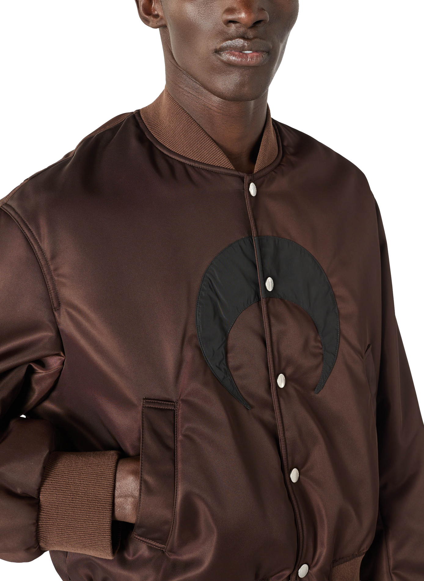 Bomber en nylon avec moon contrastant MARINE SERRE Marron