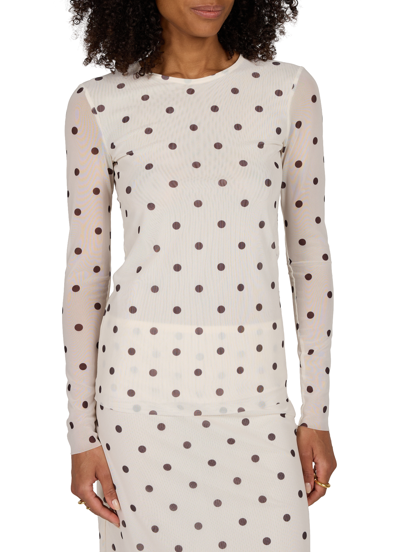 Top à pois manches longues BAUM UND PFERDGARTEN Beige