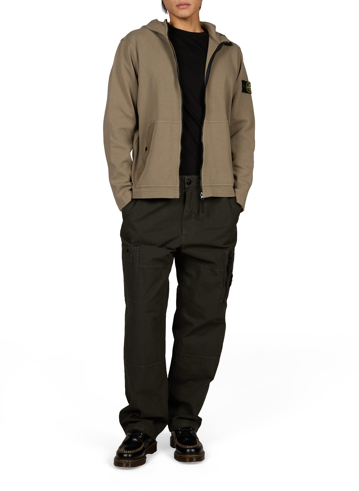 Kapuzen-Sweatshirt mit Reißverschluss STONE ISLAND Khaki