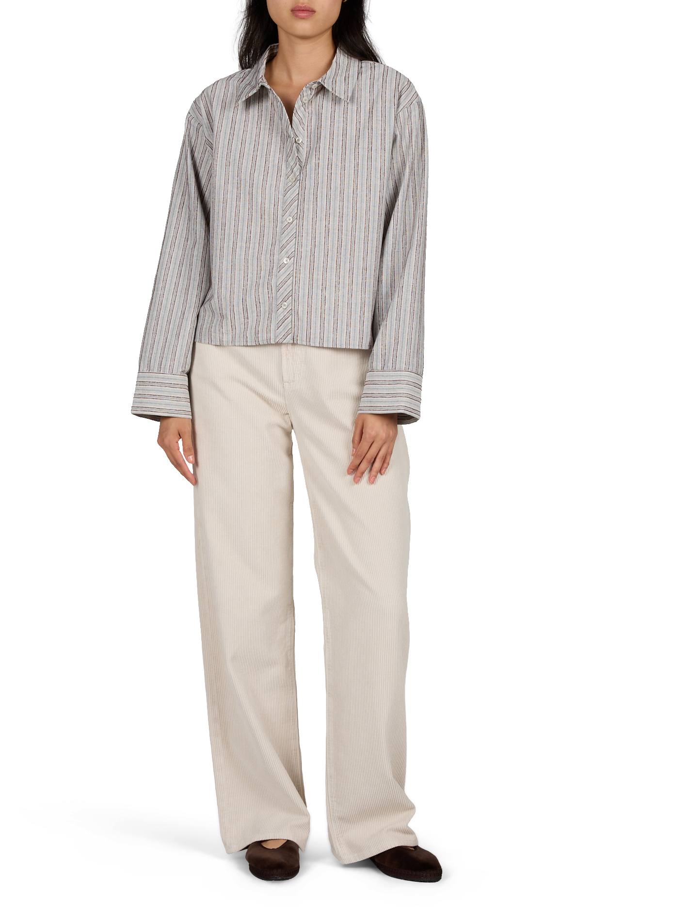 Short Striped Shirt Firla | Grey VILA Women