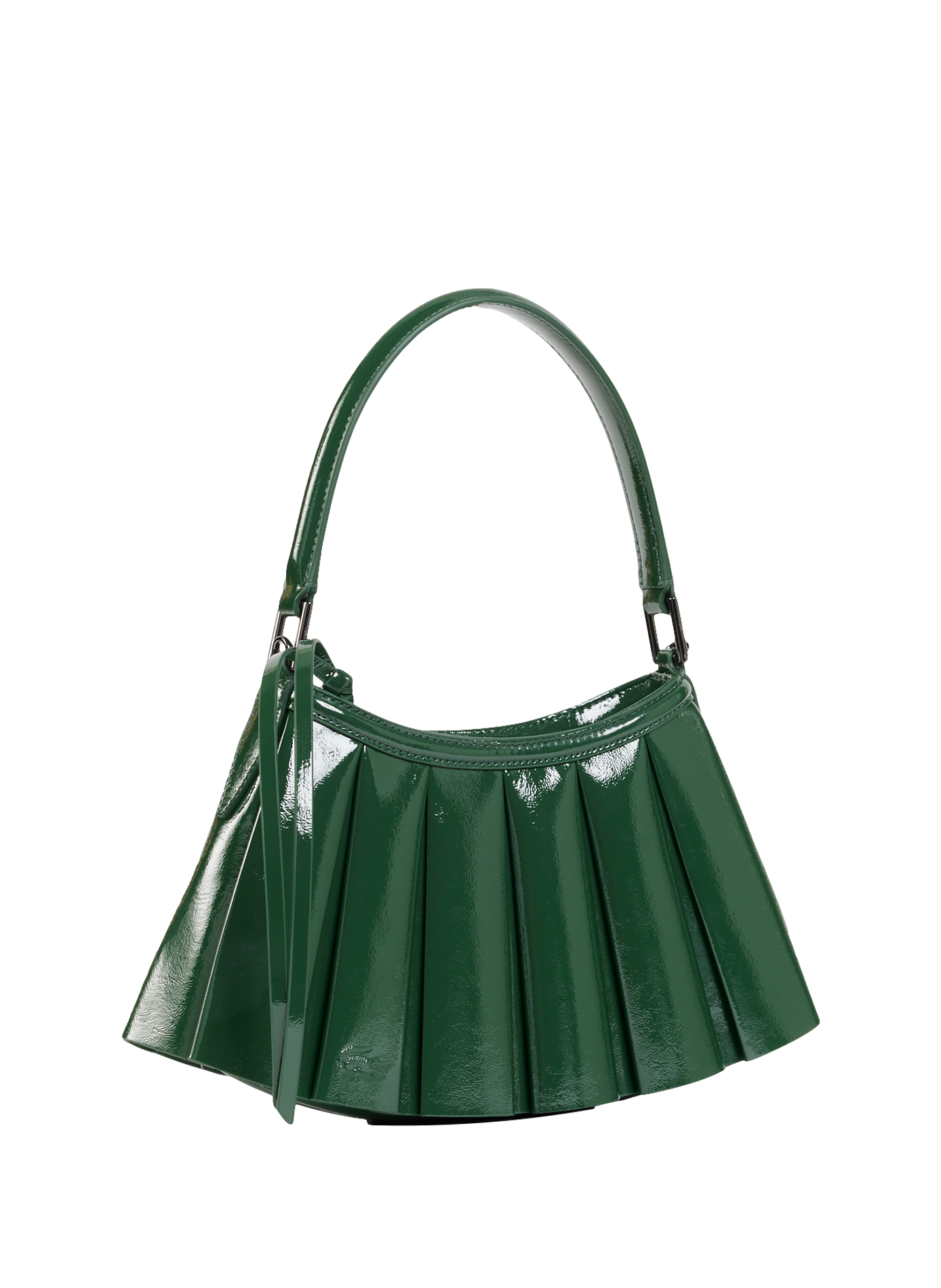 Small Lenglen patent leather handbag LACOSTE Green